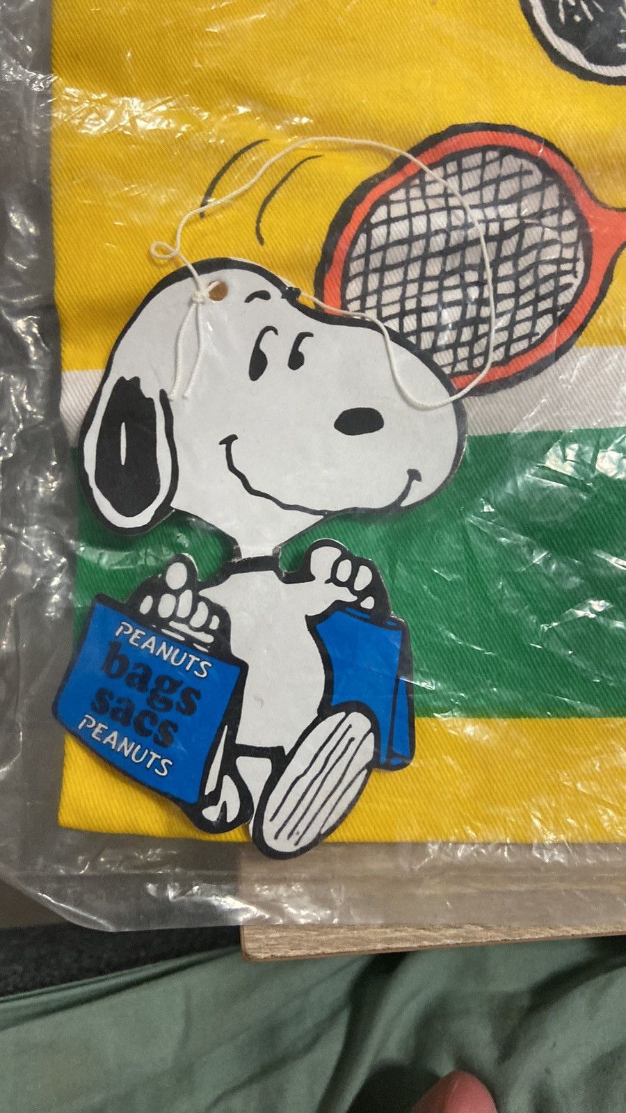Vintage 1958 Peanuts Snoopy Tennis Canvas Tote Bag NEW MIP
