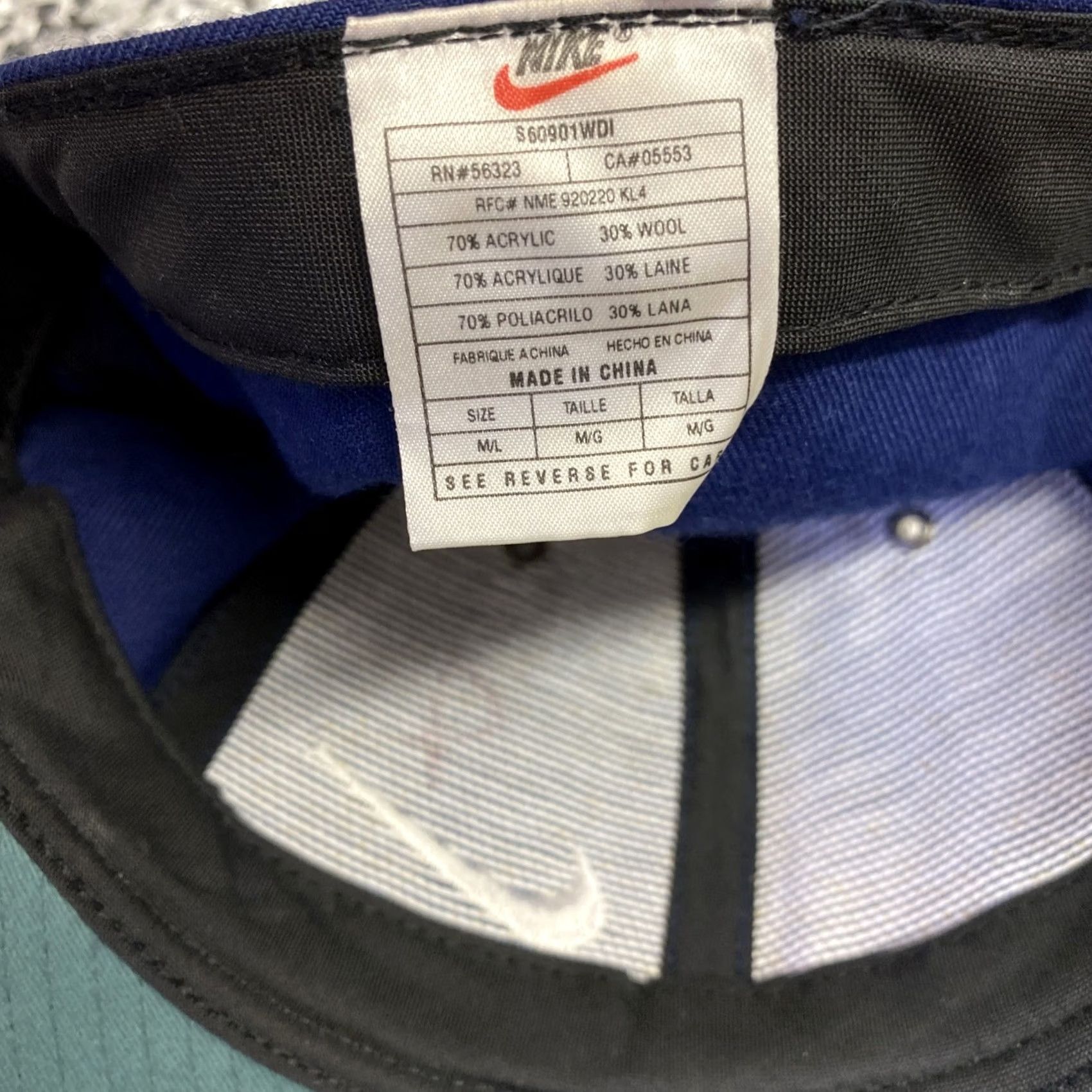 Nike VINTAGE Nike Hat One Size 90s Swoosh Navy Fitted Cap Wool blend Size ONE SIZE - 5 Thumbnail