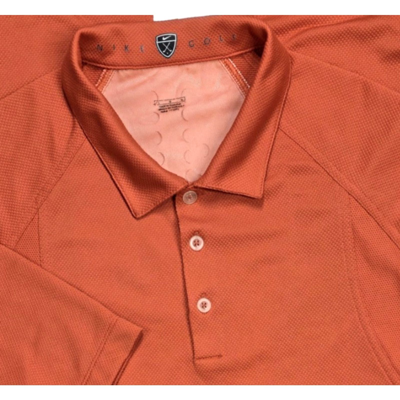Nike Nike Golf Polo Orange Dri-Fit Mens L Perforated Performance Short Sleeve Size US L / EU 52-54 / 3 - 2 Thumbnail