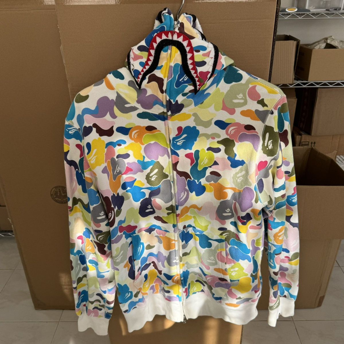 White Multi Camo Shark Full Zip Hoodie BAPE New Multi Camo 2nd 