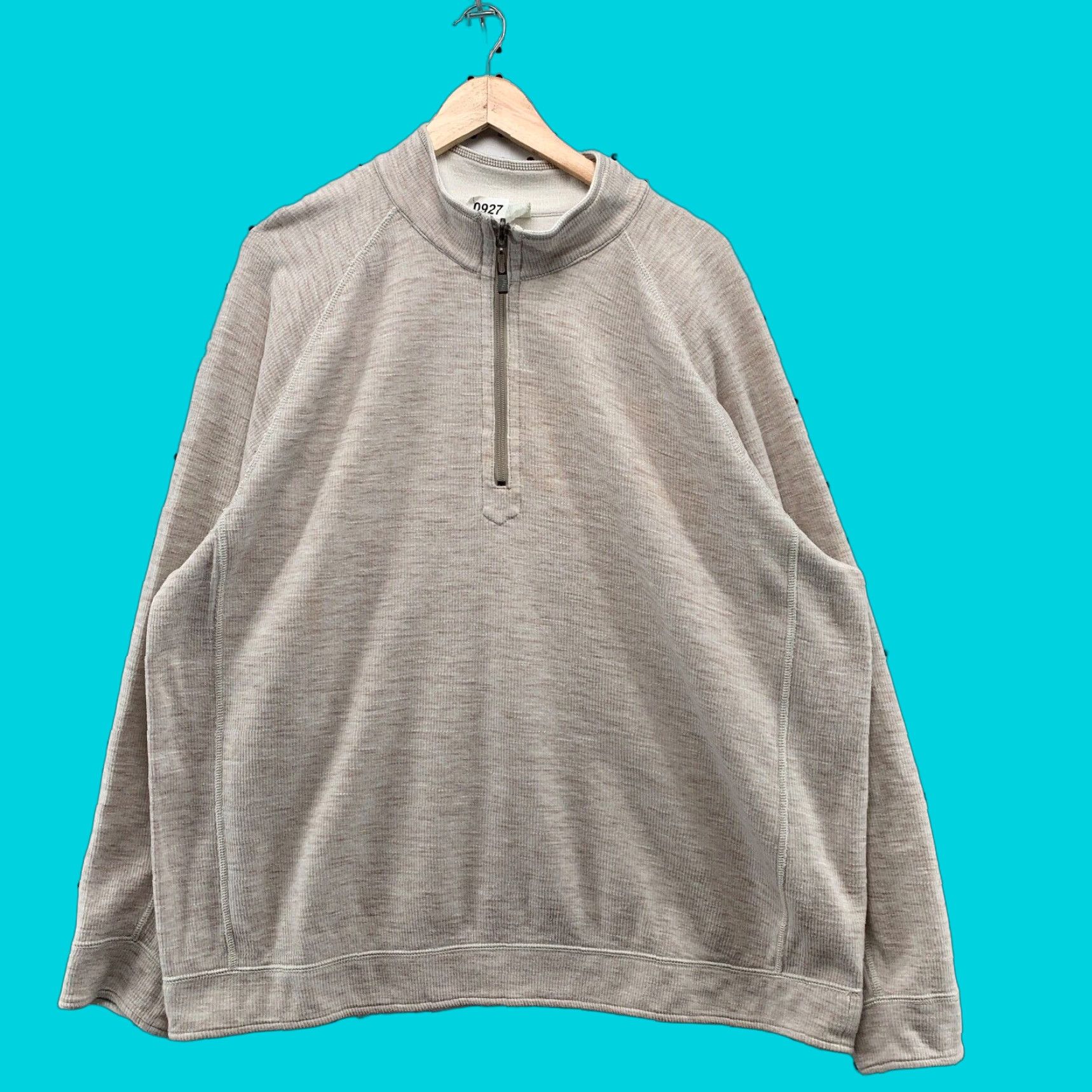 Tommy Bahama Tommy Bahama Sweater Main Selling Point Brand Mens 2XL Beige Reversible 1/4 Zip Pullover Knit Cotton Blend Mock Neck Long Sleeve Casual 26x29 90s? Size US XXL / EU 58 / 5 - 1 Thumbnail