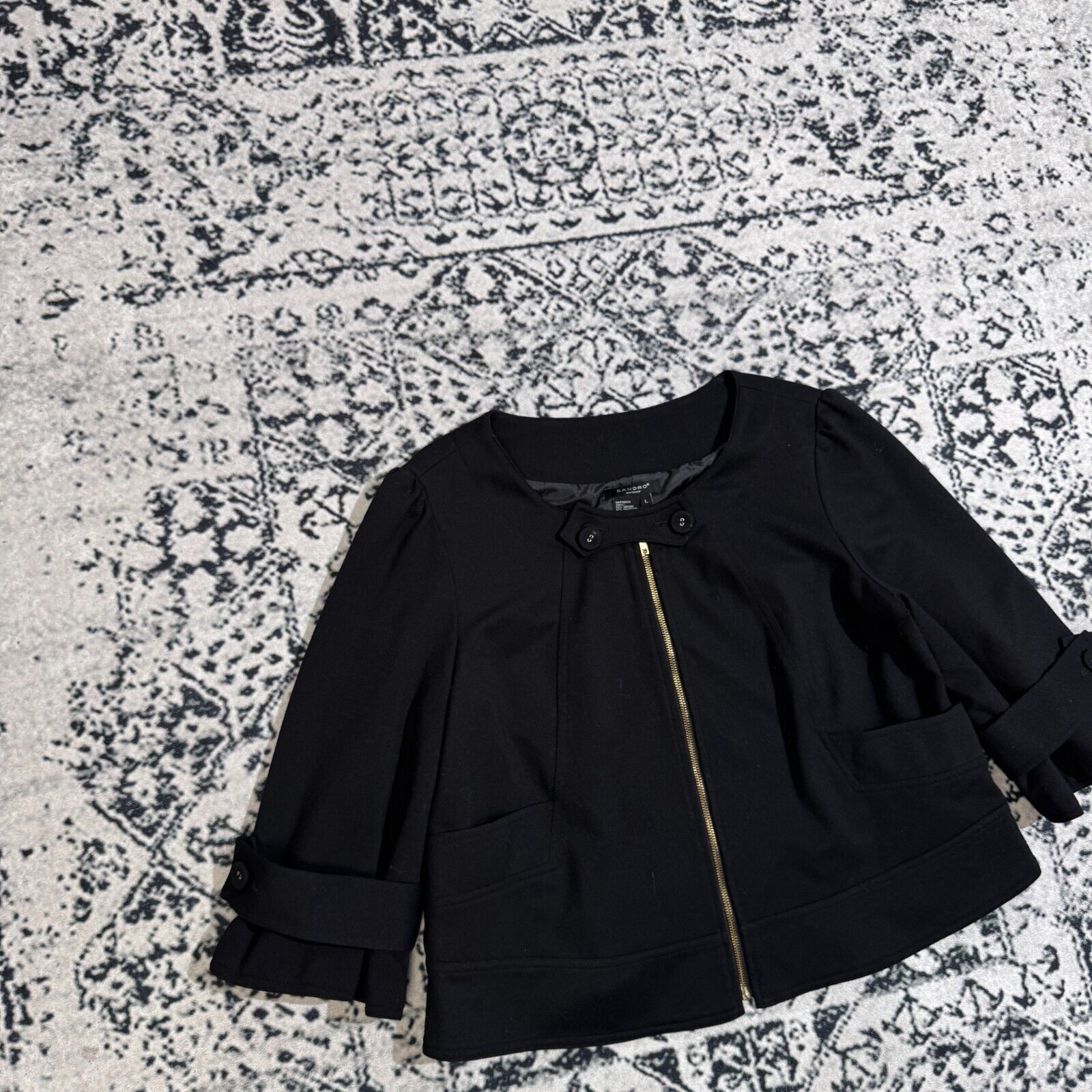 Vintage Vintage 90s Y2k Sandro Women's Black Viscose Blazer Size L Size US L / EU 52-54 / 3 - 4 Thumbnail