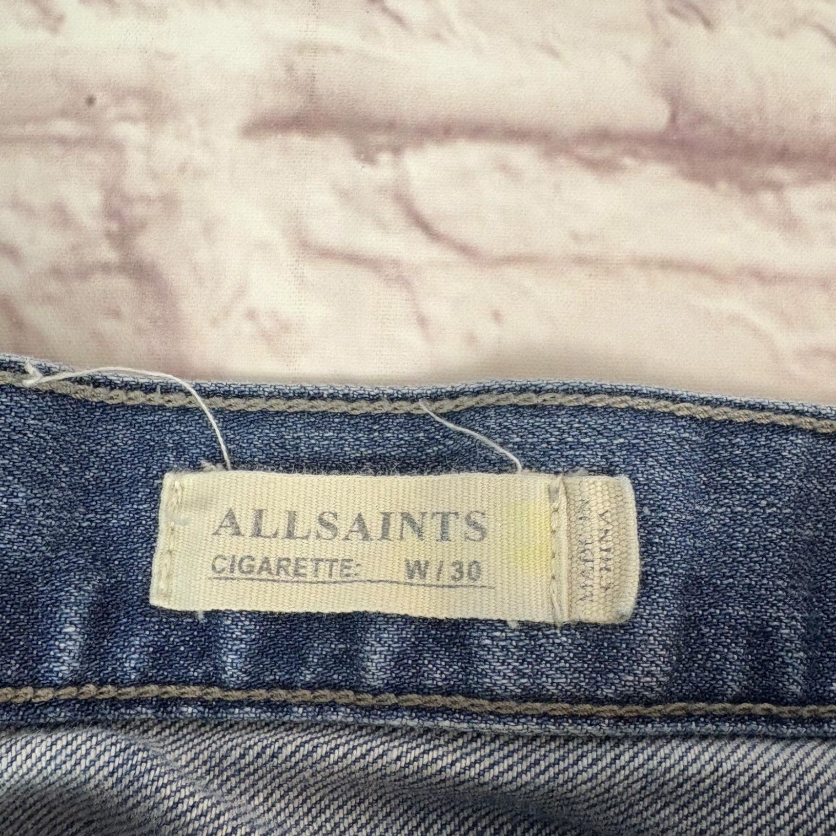 Allsaints AllSaints Cigarette Jeans Mens 30x30 Medium Wash Slim Straight Denim Jeans Size US 30 / EU 46 - 5 Thumbnail