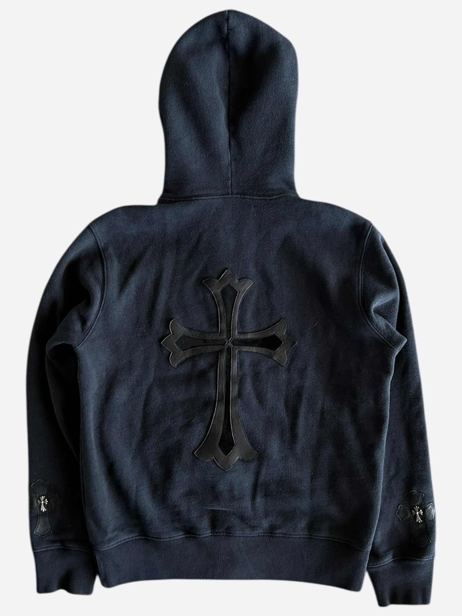 Chrome Hearts Chrome Hearts Black Leather Triple Cross Patch