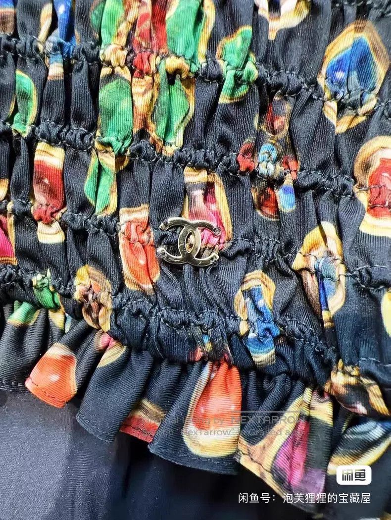 Chanel Chanel Gemstone pattern one-shoulder pleated top Size XXS / US 00 / IT 34 - 3 Thumbnail