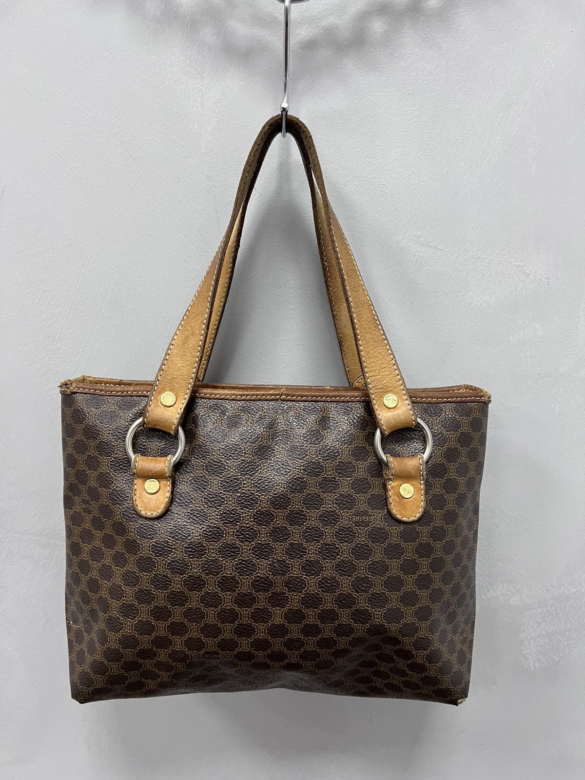 Celine × Vintage Authentic MONOGRAM LEATHER Vintage CELINE Bag MINI Size ONE SIZE - 7 Thumbnail