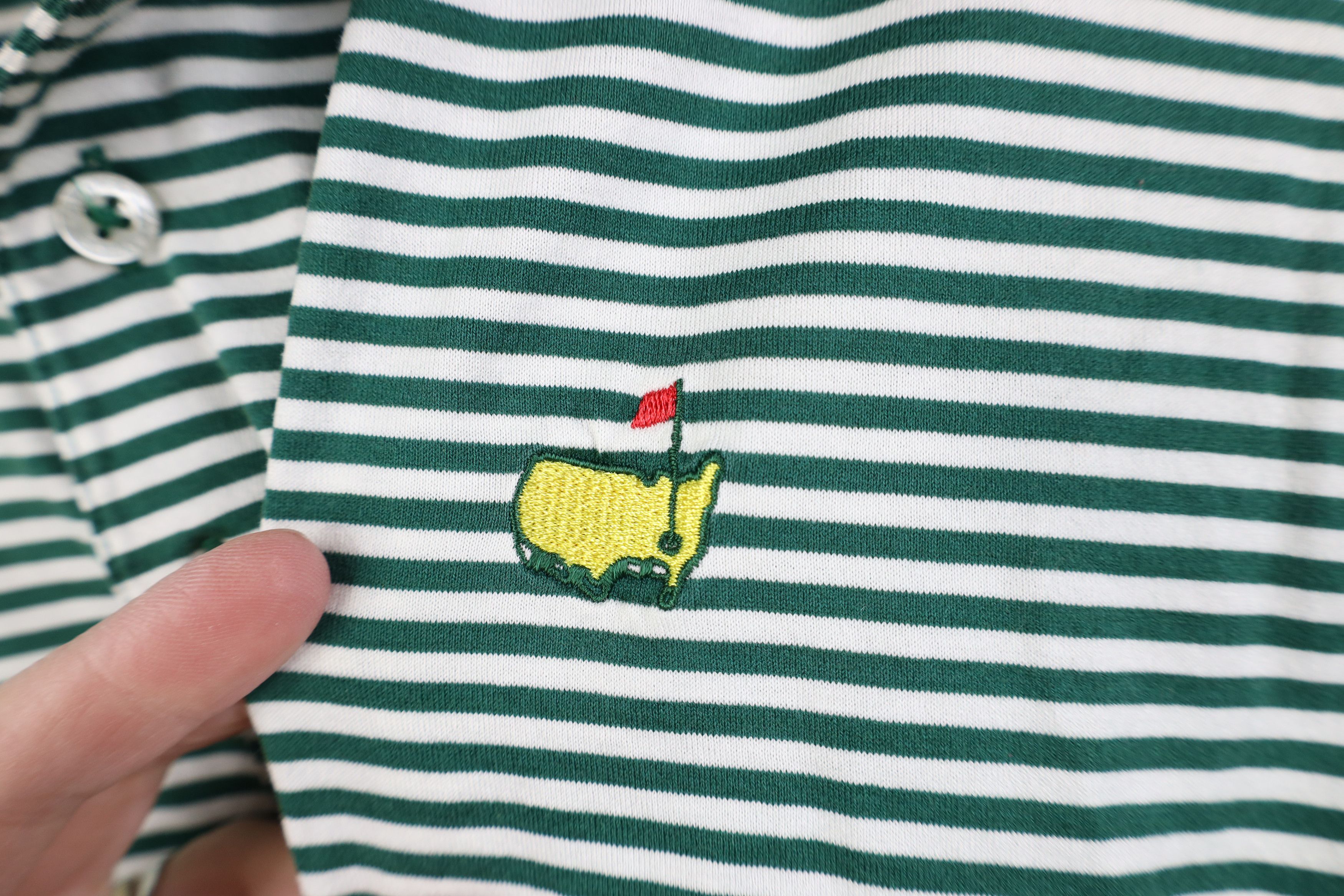Vintage Vintage The Masters Augusta Striped Collared Golf Polo Shirt Size US L / EU 52-54 / 3 - 4 Thumbnail
