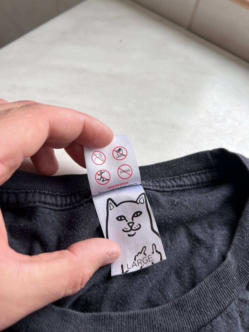 RIPNDIP RIPNDIP CAT Skateboarding T shirt Black Embryo Logo Y2K Size US L / EU 52-54 / 3 - 4 Thumbnail