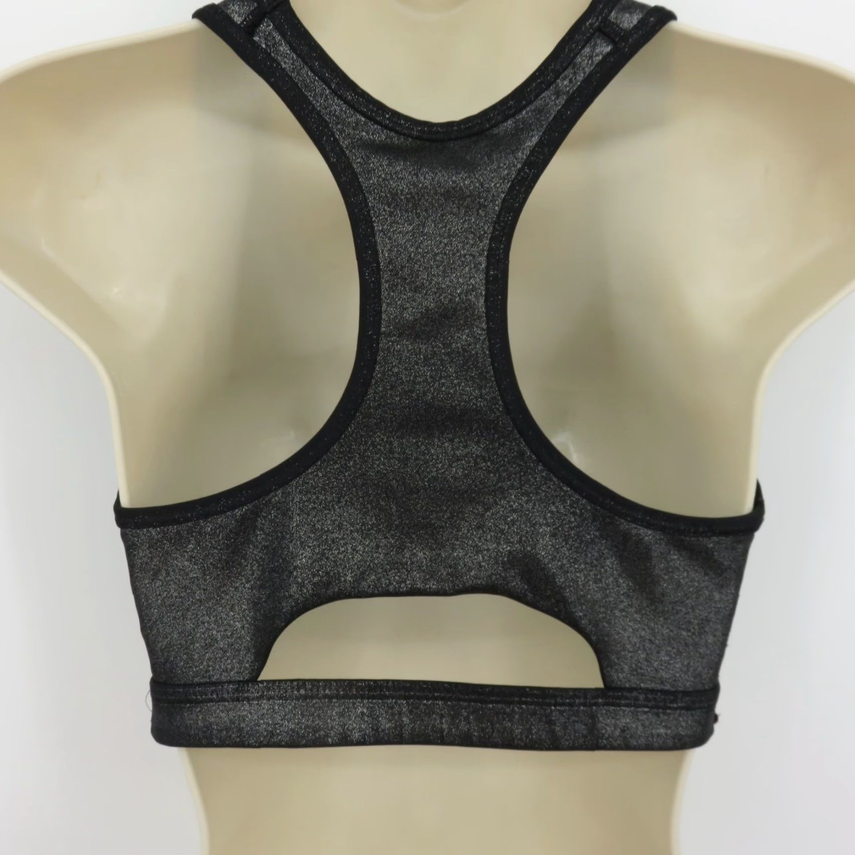 Nike Nike Dri-Fit Sports Bra Women L Black Gray Shimmer Racerback Wireless Nike Dri-FIT Bra L Womens Raceback Pullover Quick-Search Size ONE SIZE - 6 Thumbnail