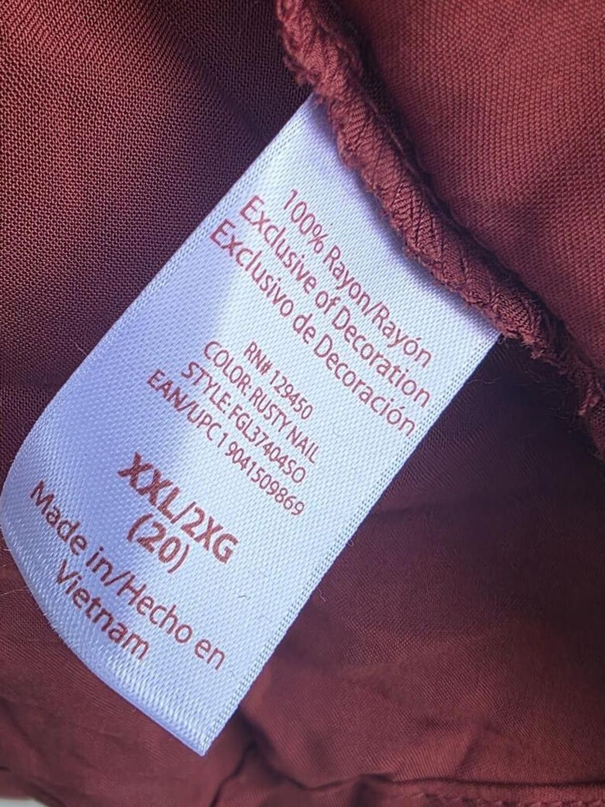 Faded Glory Faded Glory Rusty Nail Brown Embroidered Top Juniors XXL 20 Size XXL / US 16-18 / IT 52-54 - 10 Thumbnail