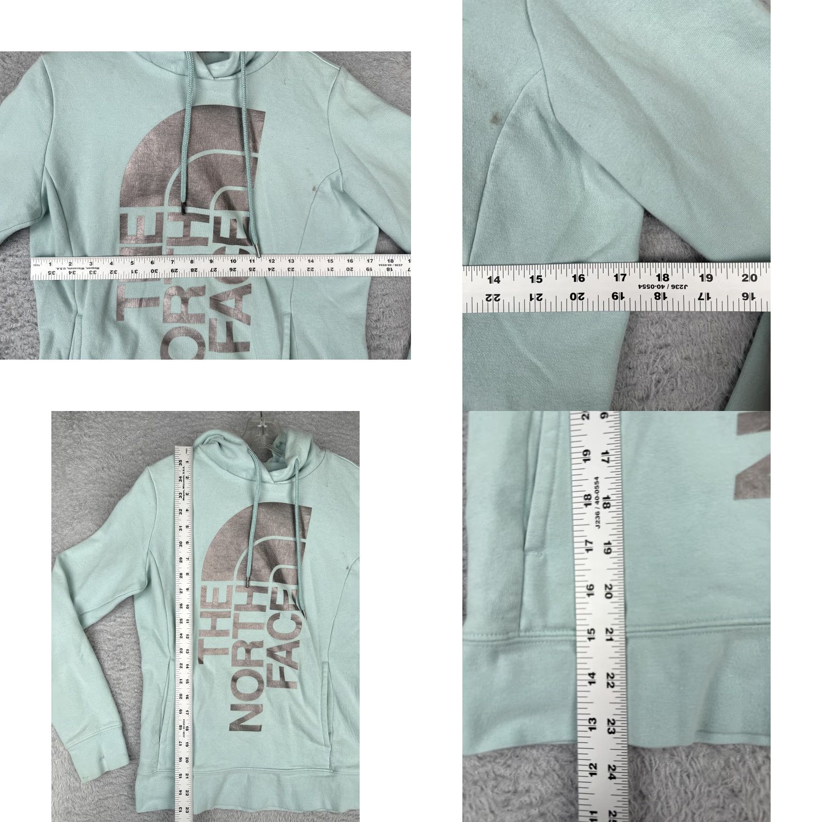 The North Face The North Face Hoodie Womens Small Mint Green Pullover Fleece Metallic Logo Size S / US 4 / IT 40 - 8 Thumbnail