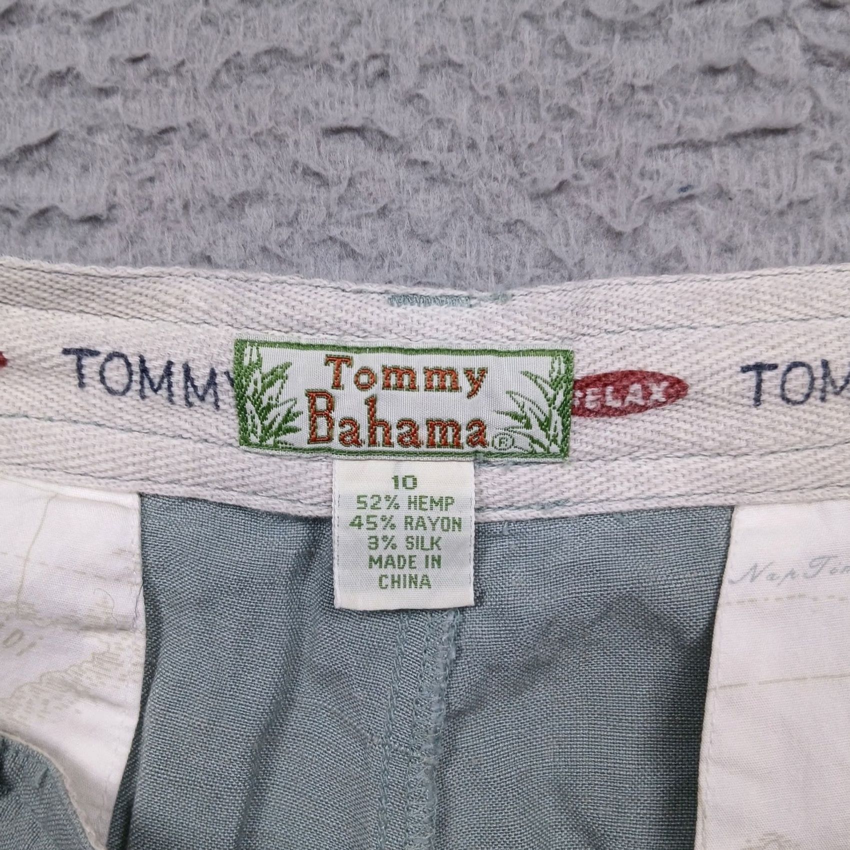 Tommy Bahama VINTAGE Tommy Bahama Pants Women 10 Green Hemp Blend Lightweight Casual Ankle Wide-Leg Pockets Drawstring Beach Tropical Resort Mens Womens Girls Size 32" / US 10 / IT 46 - 3 Thumbnail