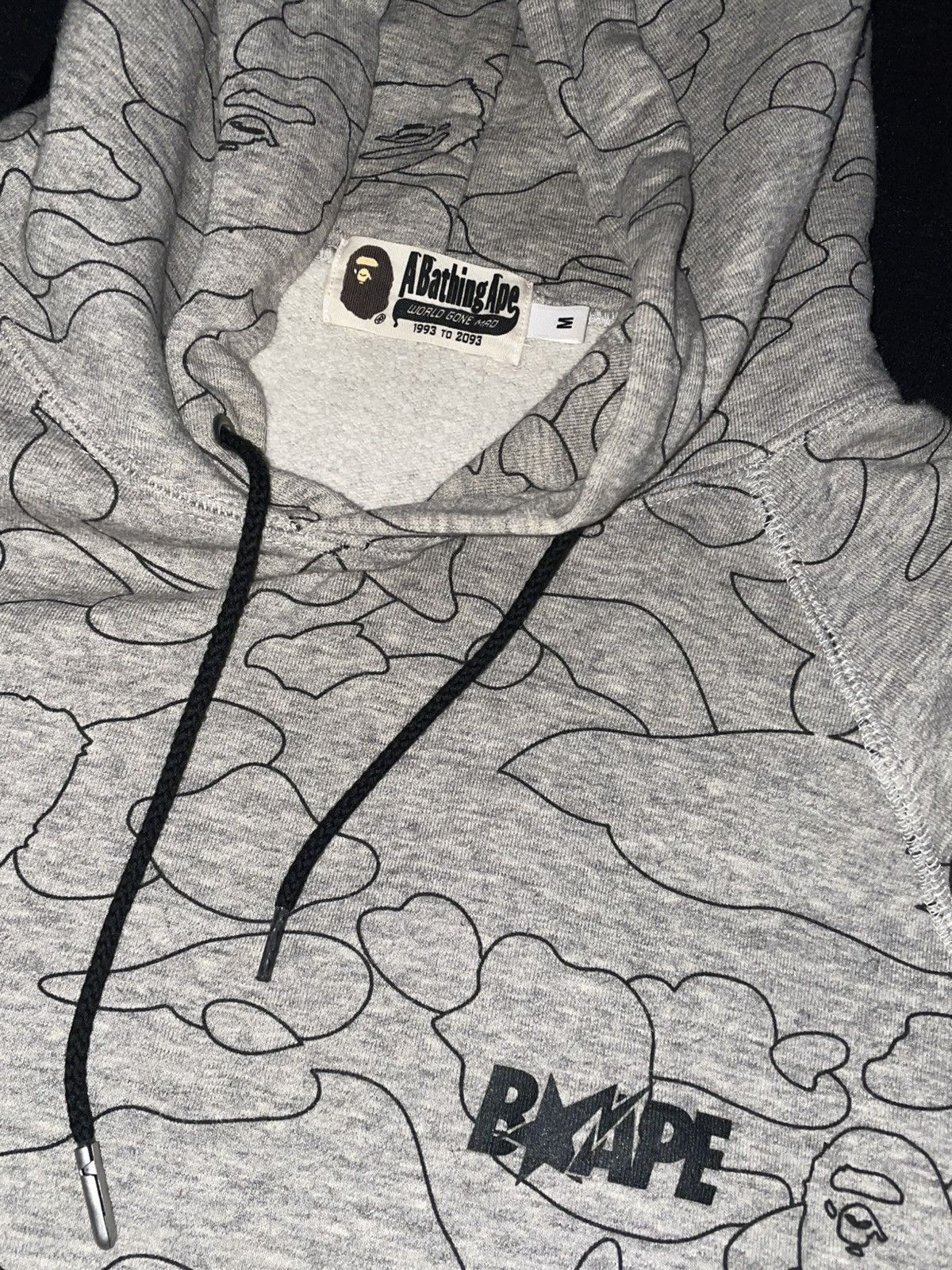 Bape Gray Bape Hoodie Size US S / EU 44-46 / 1 - 2 Thumbnail