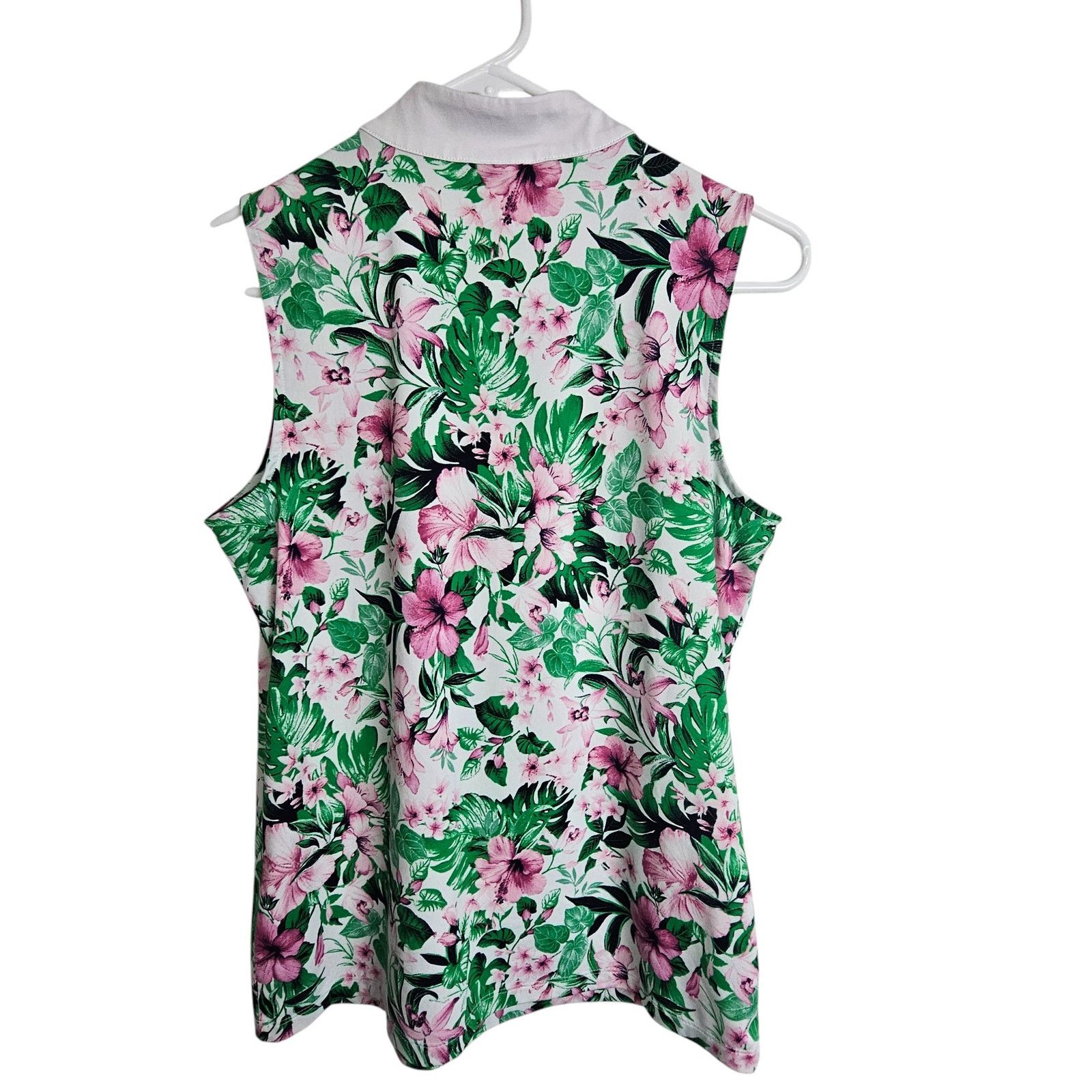 Tommy Bahama Tommy Bahama Womens Golf Polo Sz M Floral Hawaiian Tropical Size M / US 6-8 / IT 42-44 - 6 Thumbnail