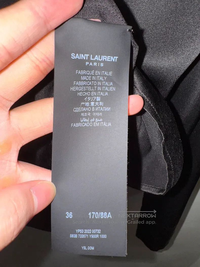 Saint Laurent Paris Saint Laurent Paris Mulberry Silk Black Warrior Deep V-Nec Size XS / US 0-2 / IT 36-38 - 8 Thumbnail
