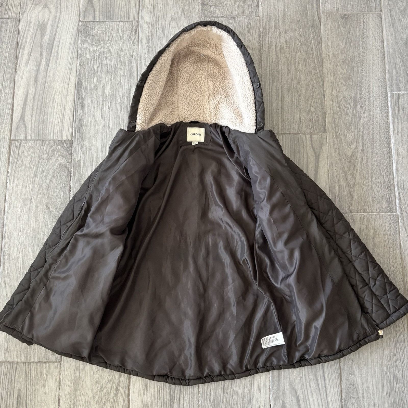 Cherokee Cherokee Quilted Hooded Jacket Full Zip Brown Women’s XL Size XL / US 12-14 / IT 48-50 - 4 Thumbnail
