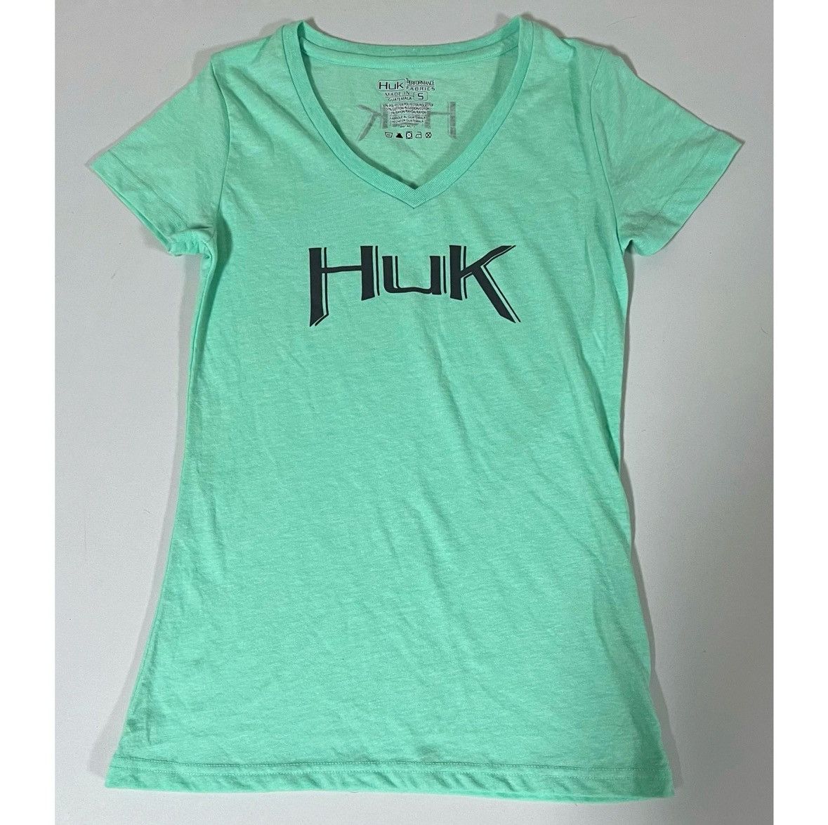 Gear for Sports HUK Mint Green Teal Logo Graphic V-Neck Shirt Top Tee Size S Size US S / EU 44-46 / 1 - 1 Thumbnail
