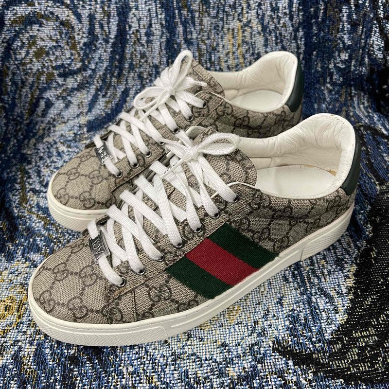 Gucci Gucci Ace Leather Low-Top Sneakers 0079 Size US 8.5 / EU 41-42 - 1 Thumbnail