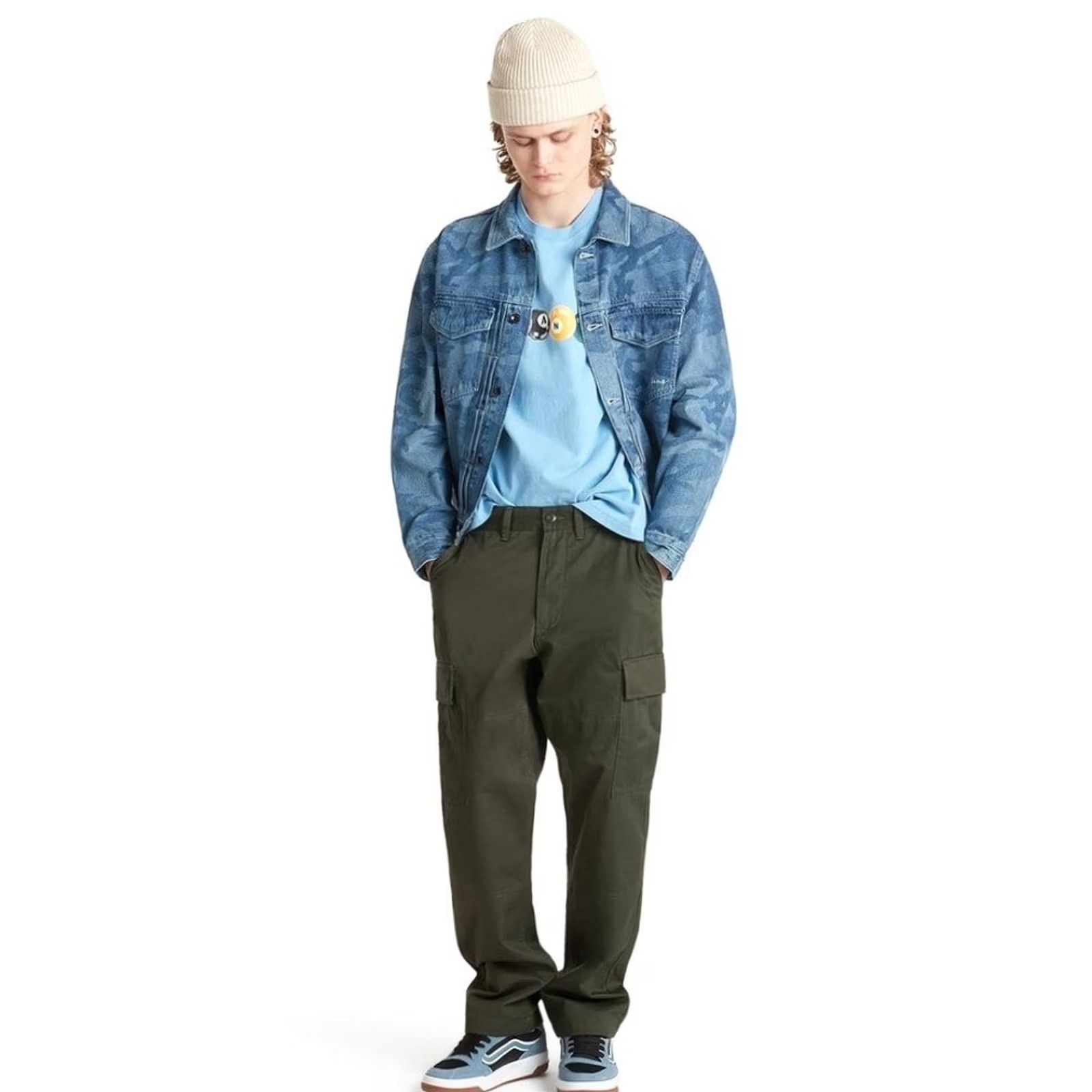 Vans Brand New Mens Vans Camo Denim Trucker Jacket Stonewash Medium Size US M / EU 48-50 / 2 - 2 Thumbnail