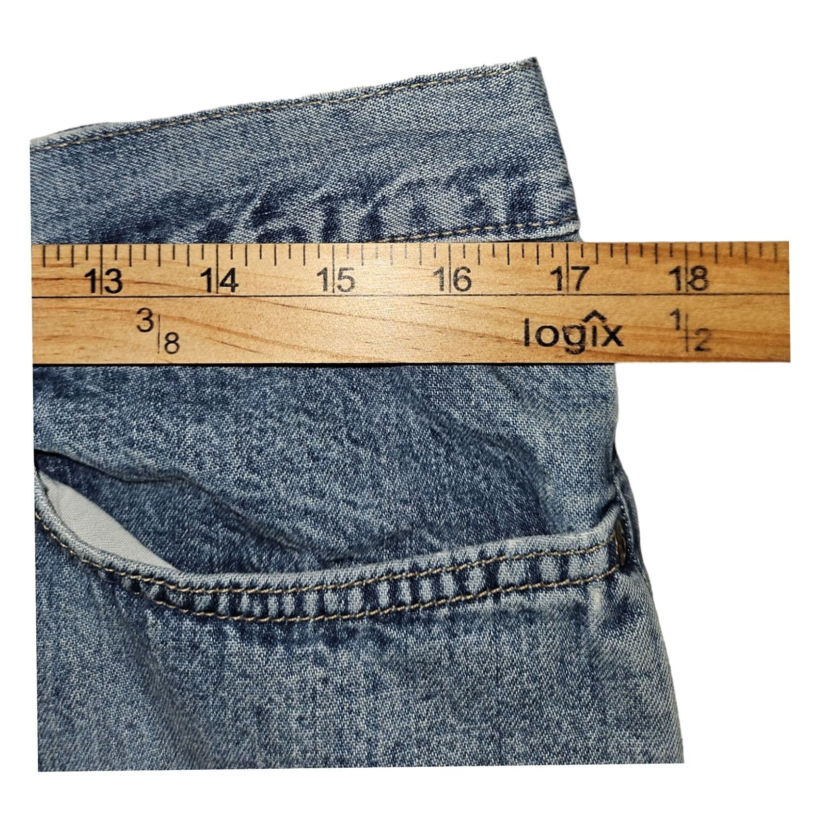 Old Navy VINTAGE Old Navy Jeans Flared 14 Regular Women Blue Denim Cotton 90s Hippie Retro Pockets Size 36" / US 14 / IT 50 - 4 Thumbnail