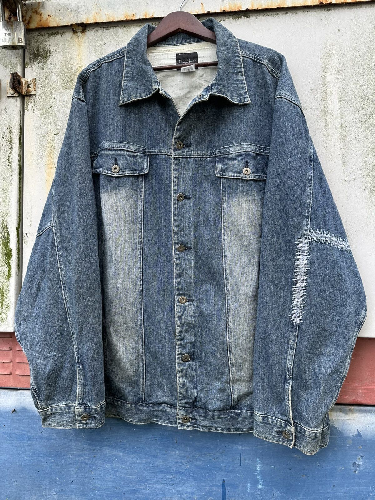 Sean John 👹Vintage Sean John Oversized Trucker Jacket Size US XXL / EU 58 / 5 - 5 Thumbnail