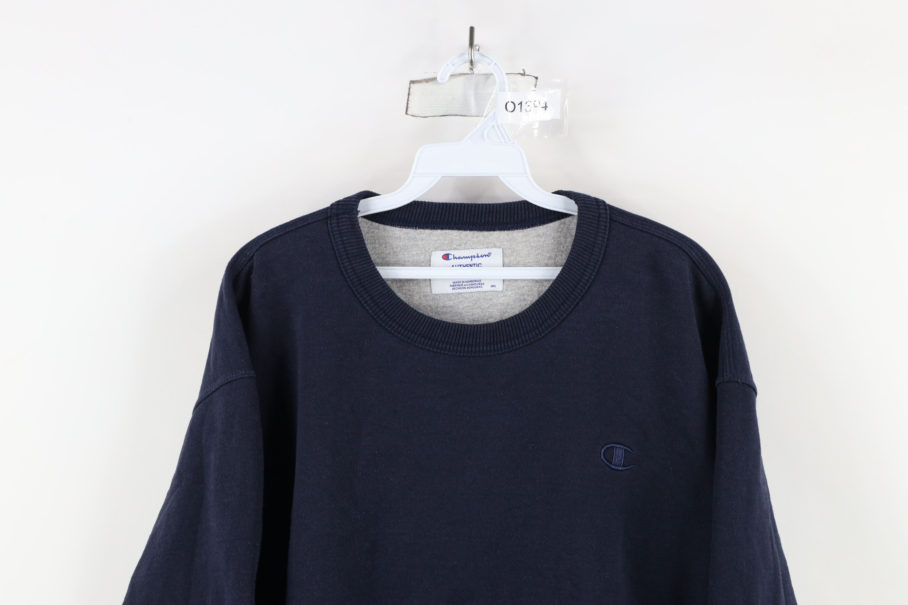 Champion × Vintage Vintage Champion Monochrome Classic Logo Sweatshirt Blue Size US XL / EU 56 / 4 - 2 Thumbnail