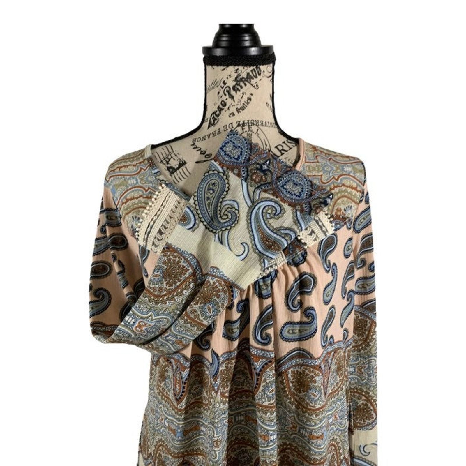 Other Live and let live Women's Large Petite Tunic Top Paisley Size L / US 10 / IT 46 - 6 Thumbnail