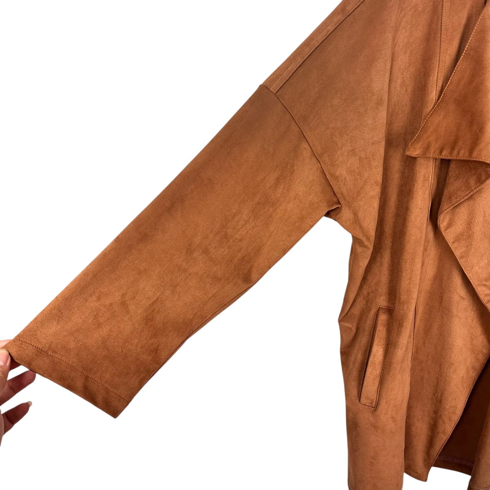 Lulus Lulus Lucky Break Camel Suede Oversized Jacket Size XS Size XS / US 0-2 / IT 36-38 - 6 Thumbnail