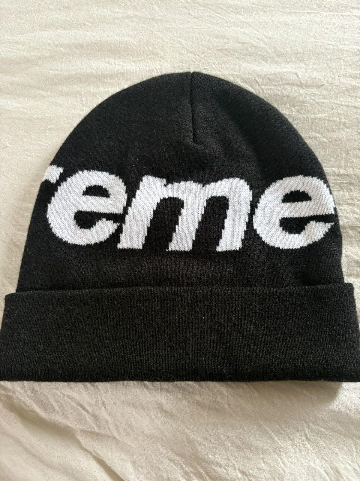 Supreme Supreme Big Logo Black Beanie Size ONE SIZE - 2 Thumbnail