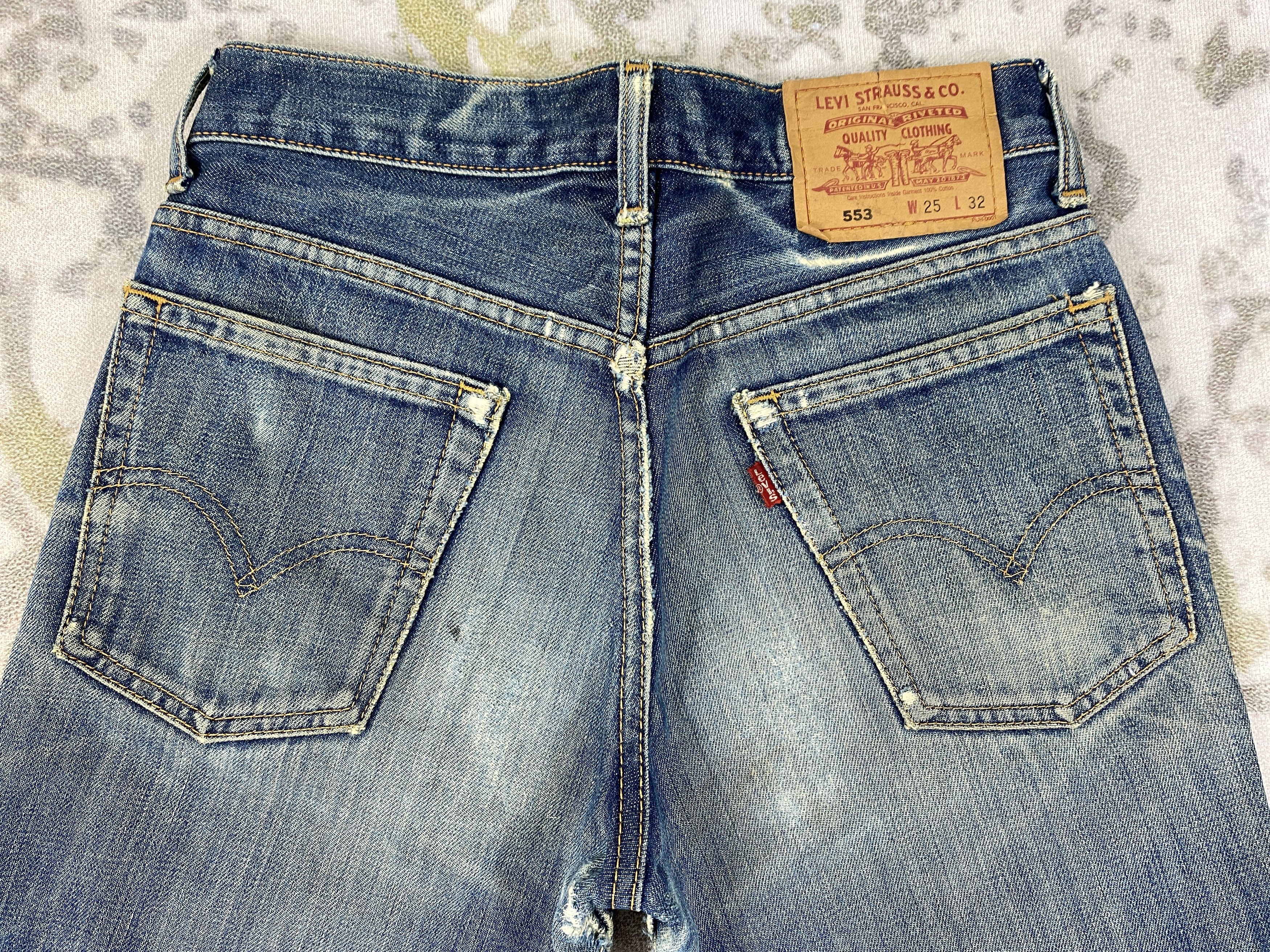 Japanese Brand Distressed Blue Vintage Levi's 553 Flared Denim -SJ191 Size US 27 - 4 Thumbnail