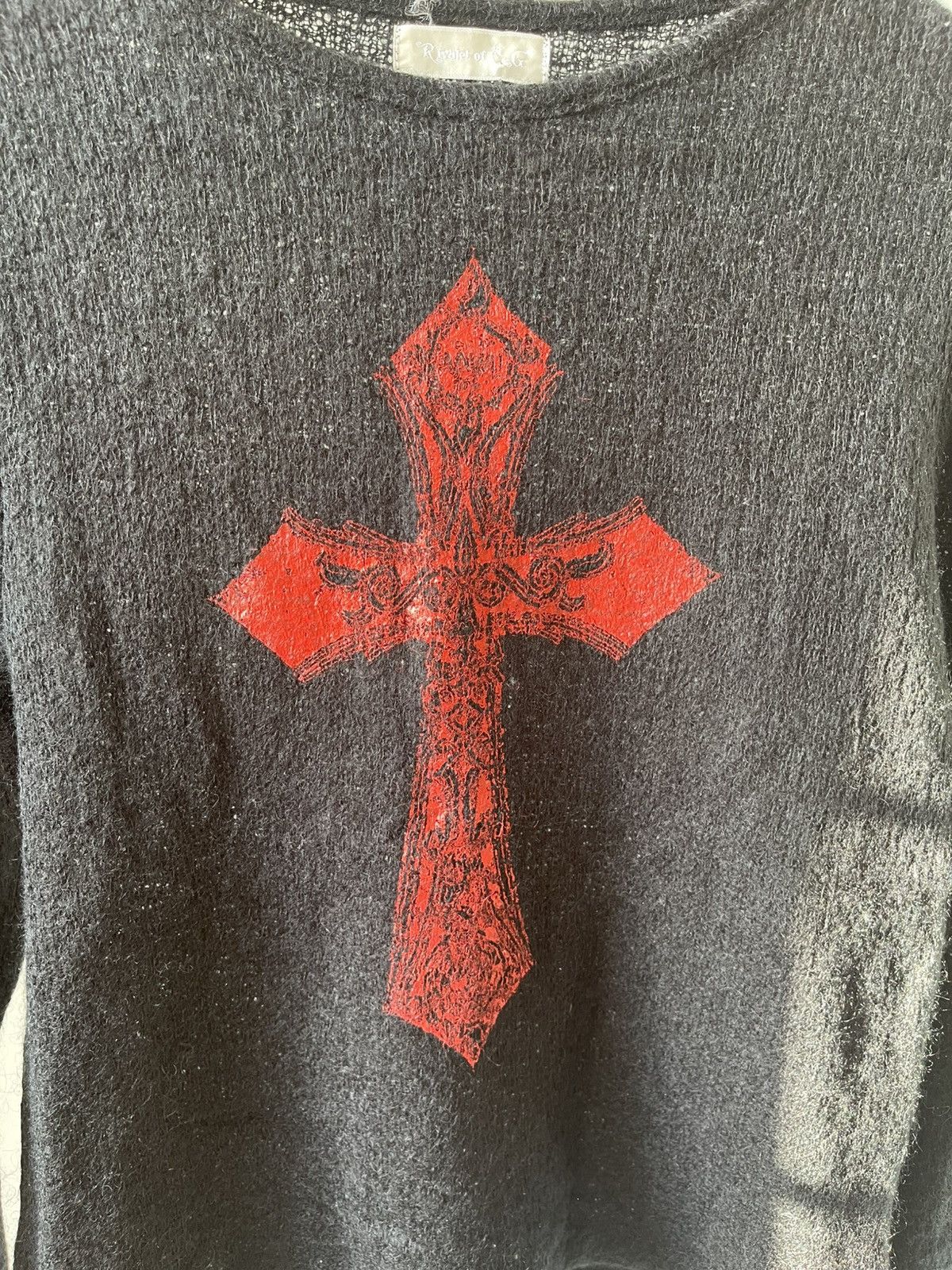 Beauty Beast × If Six Was Nine × Le Grande Bleu (L.G.B.) Rivulet of C.g Red Cross Crop Knit Size US XS / EU 42 / 0 - 4 Thumbnail