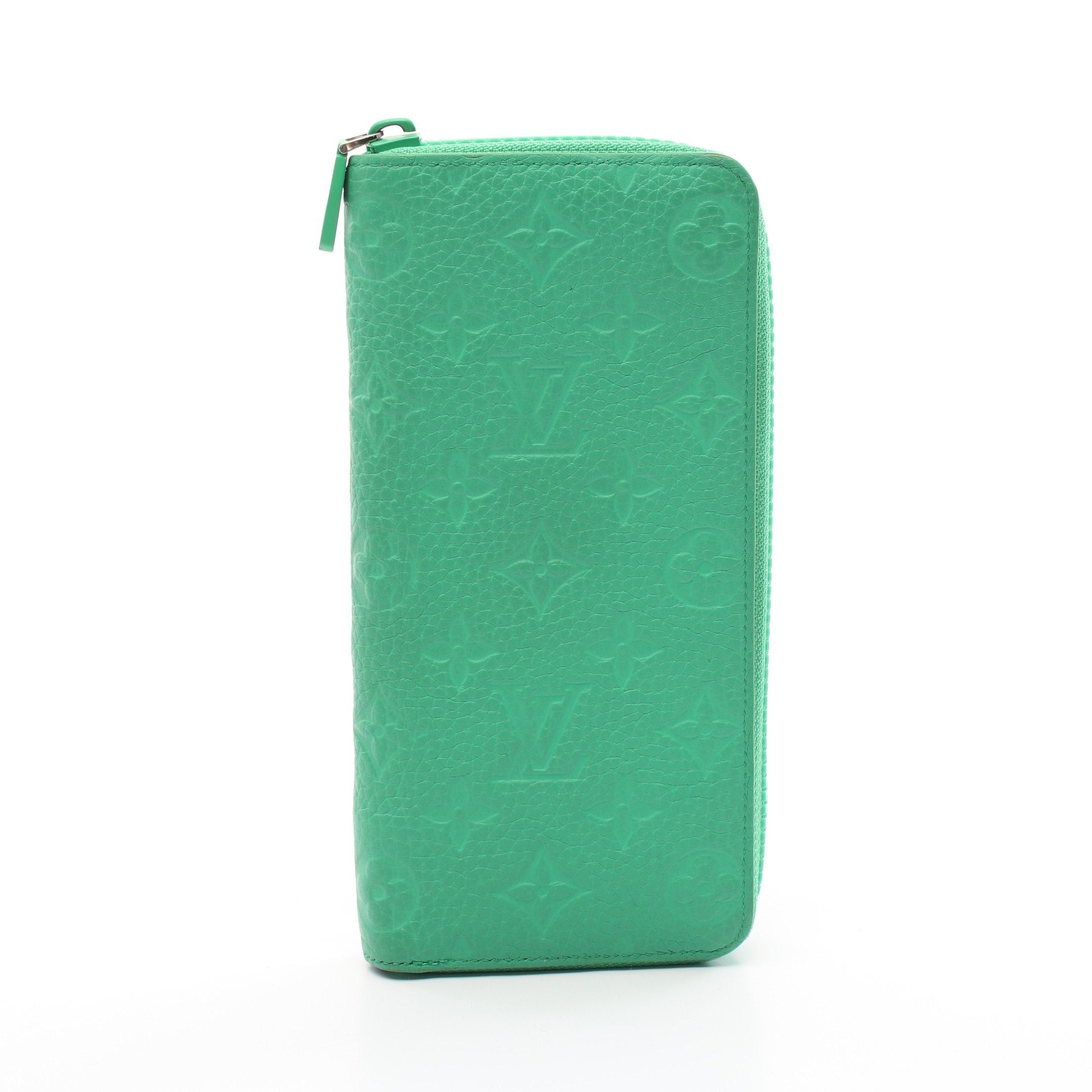Louis Vuitton Louis Vuitton Zippy Wallet Vertical Monogram Veil Cloak Round Zipper Long Taurillon Leather Green Size ONE SIZE - 1 Thumbnail