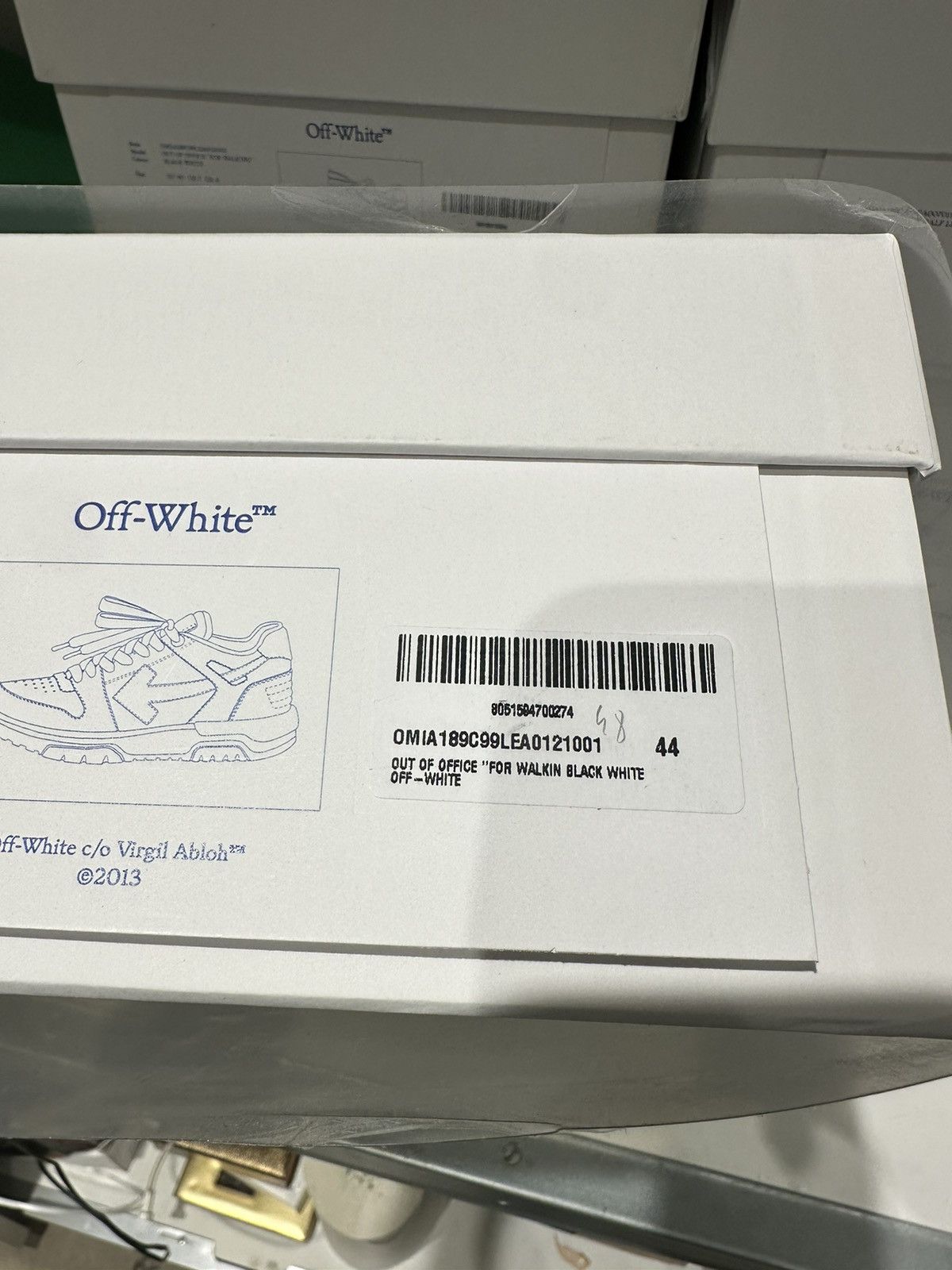 Off-White OFF-WHITE - Out of Office "For Walking" All Black Sneakers Size US 10.5 / EU 43-44 - 7 Thumbnail