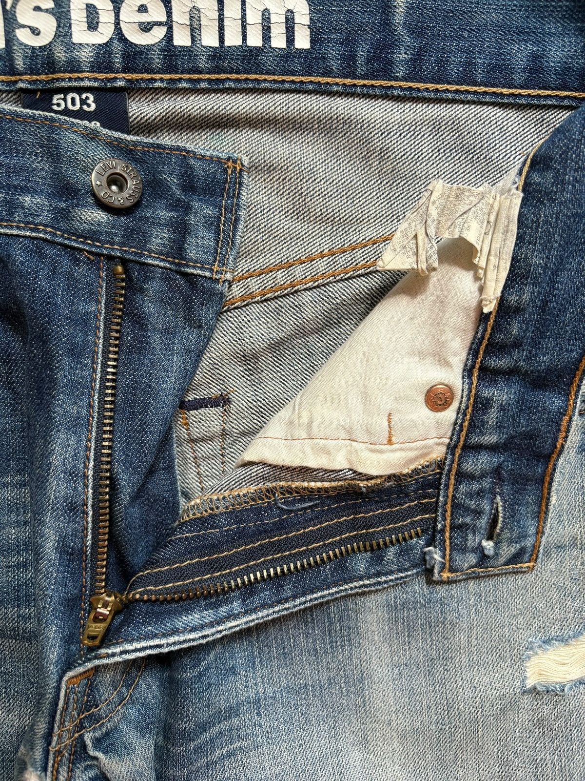 Levi's Vintage Levis 503 Mud Wash Distressed Baggy Jeans Size US 29 - 9 Thumbnail