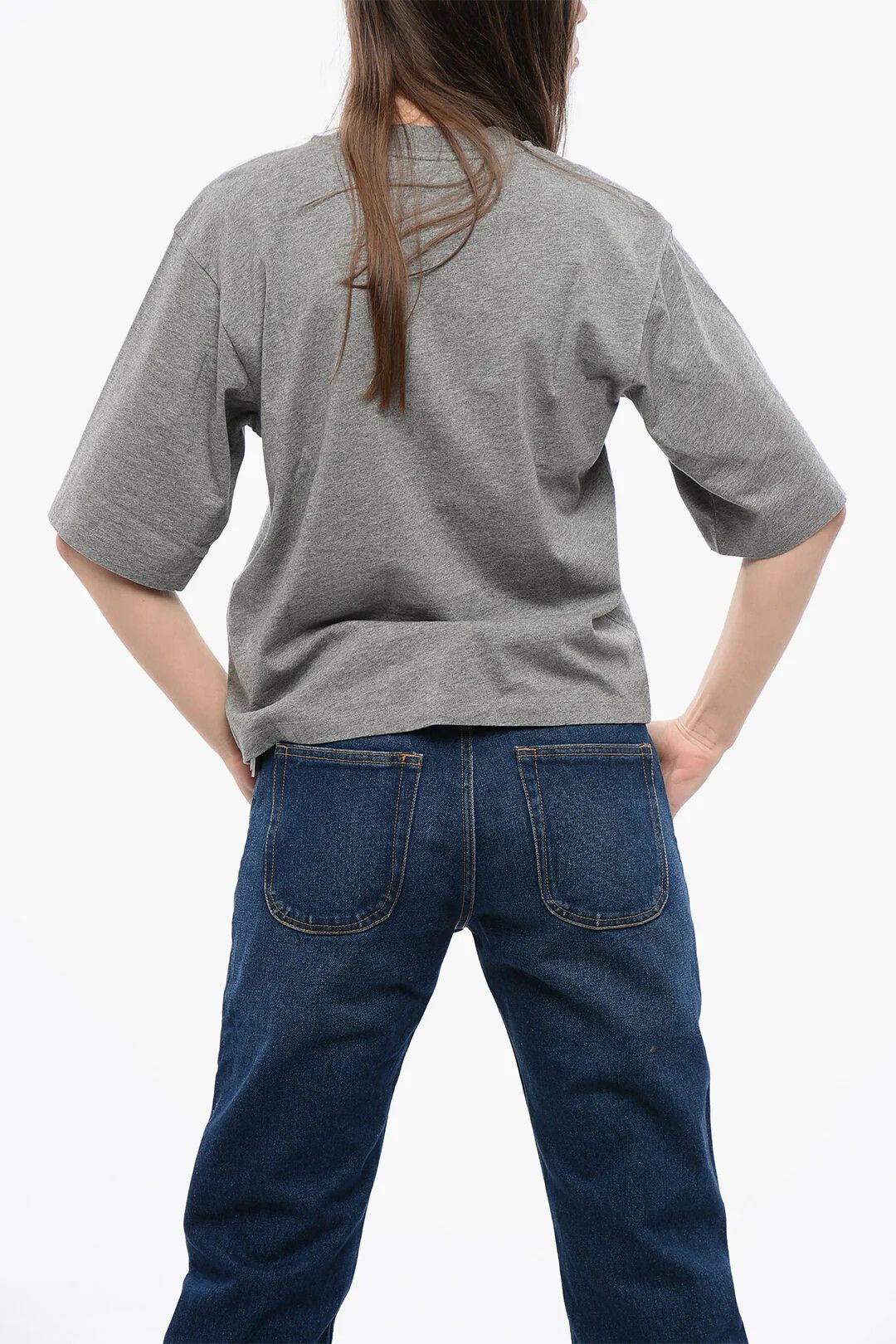 Off-White og1mm0426 Cotton Crewneck T-Shirt in Grey Size XS / US 0-2 / IT 36-38 - 2 Thumbnail