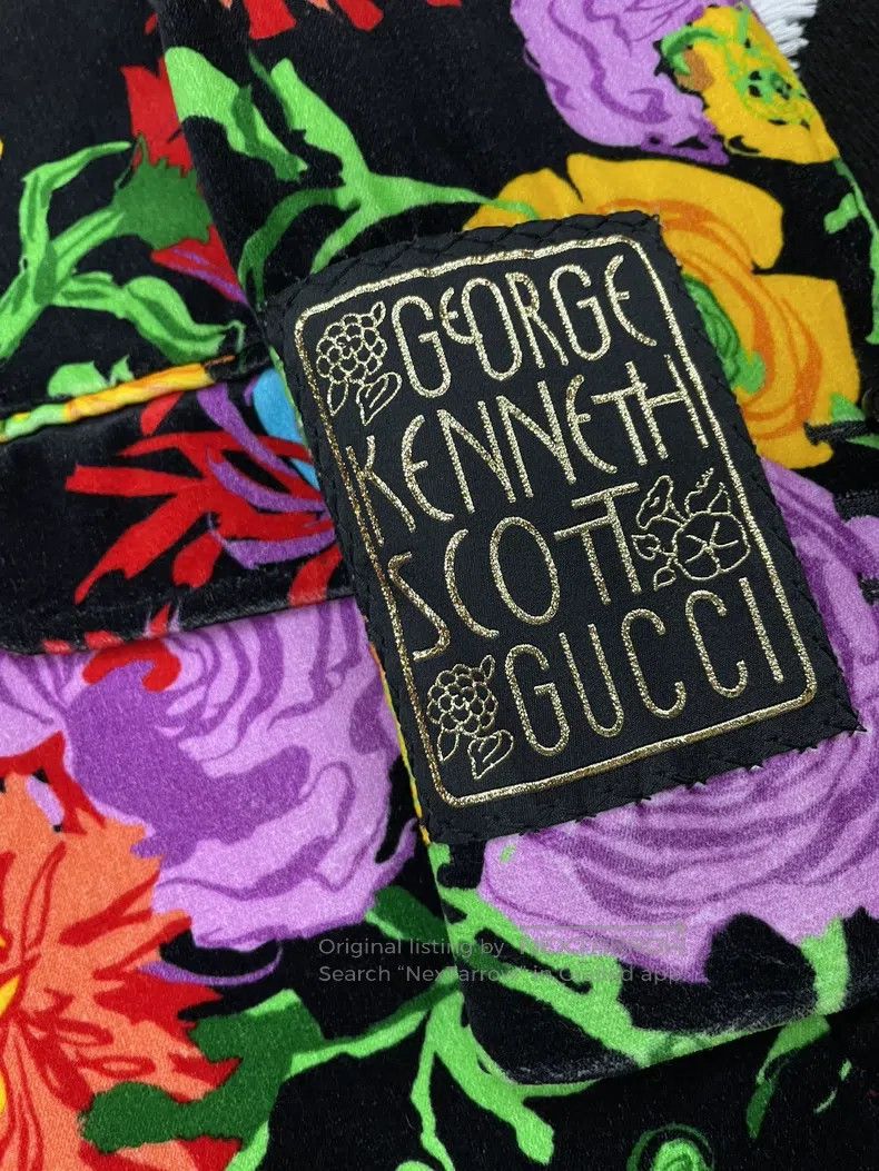 Gucci Gucci Colourful printed black velvet fabric suit jacket Size XS / US 0-2 / IT 36-38 - 2 Thumbnail