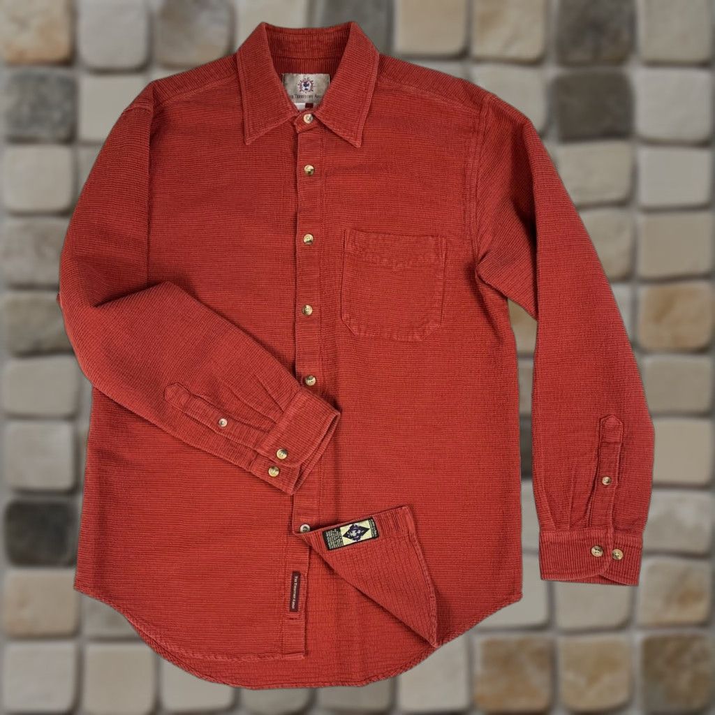 The Territory Ahead VINTAGE The Territory Ahead Button-Up Ribbed Cotton Shirt Men’s Brick Red Sz L Size US L / EU 52-54 / 3 - 1 Thumbnail
