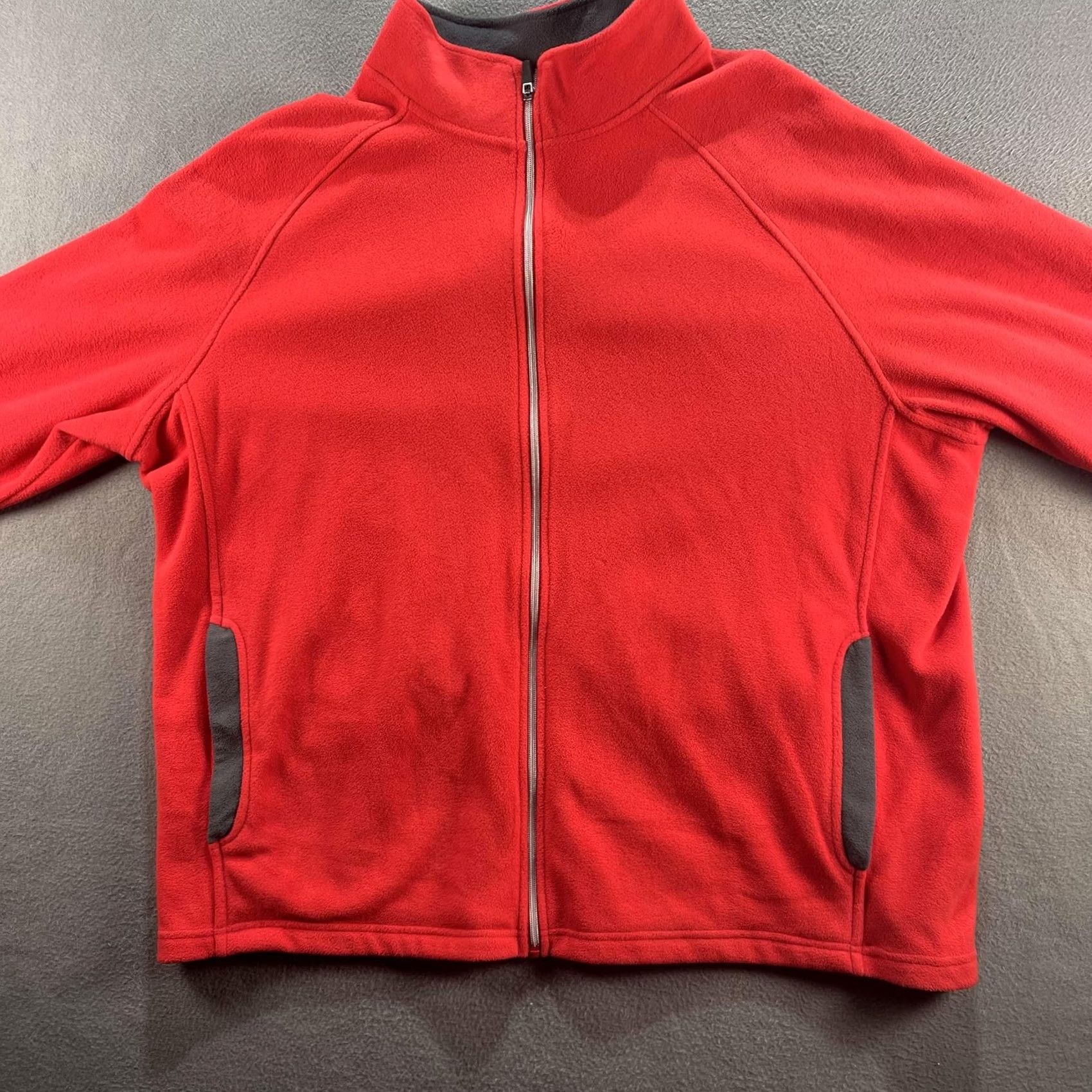 Starter Starter Jacket Mens 2XL Fleece Red Gray Trim Full Zip High Collar Pockets Raglan Size US XXL / EU 58 / 5 - 4 Thumbnail