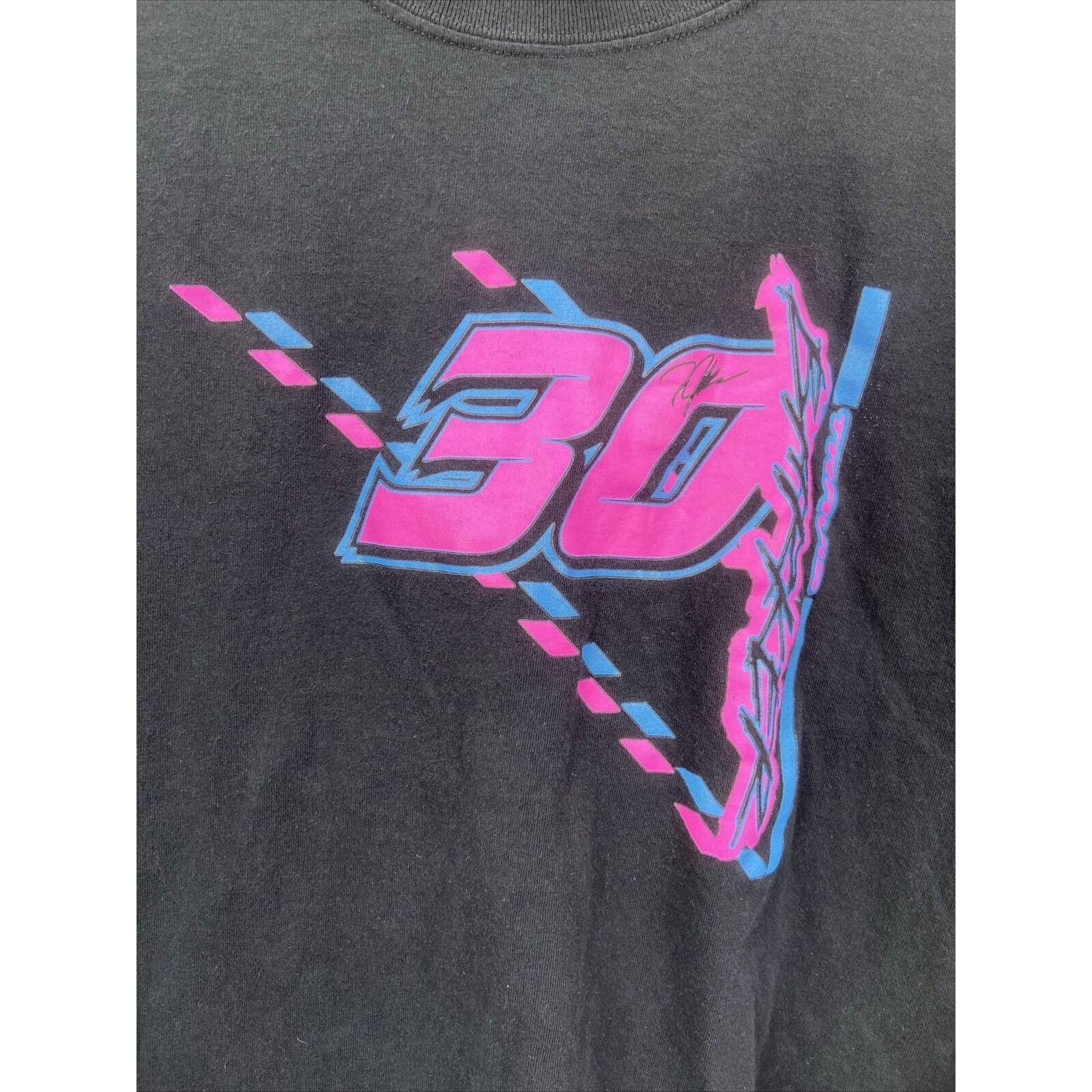 Vintage Racing T-Shirt Neon Pink Print Double Sided #30 Size L Size US L / EU 52-54 / 3 - 2 Thumbnail
