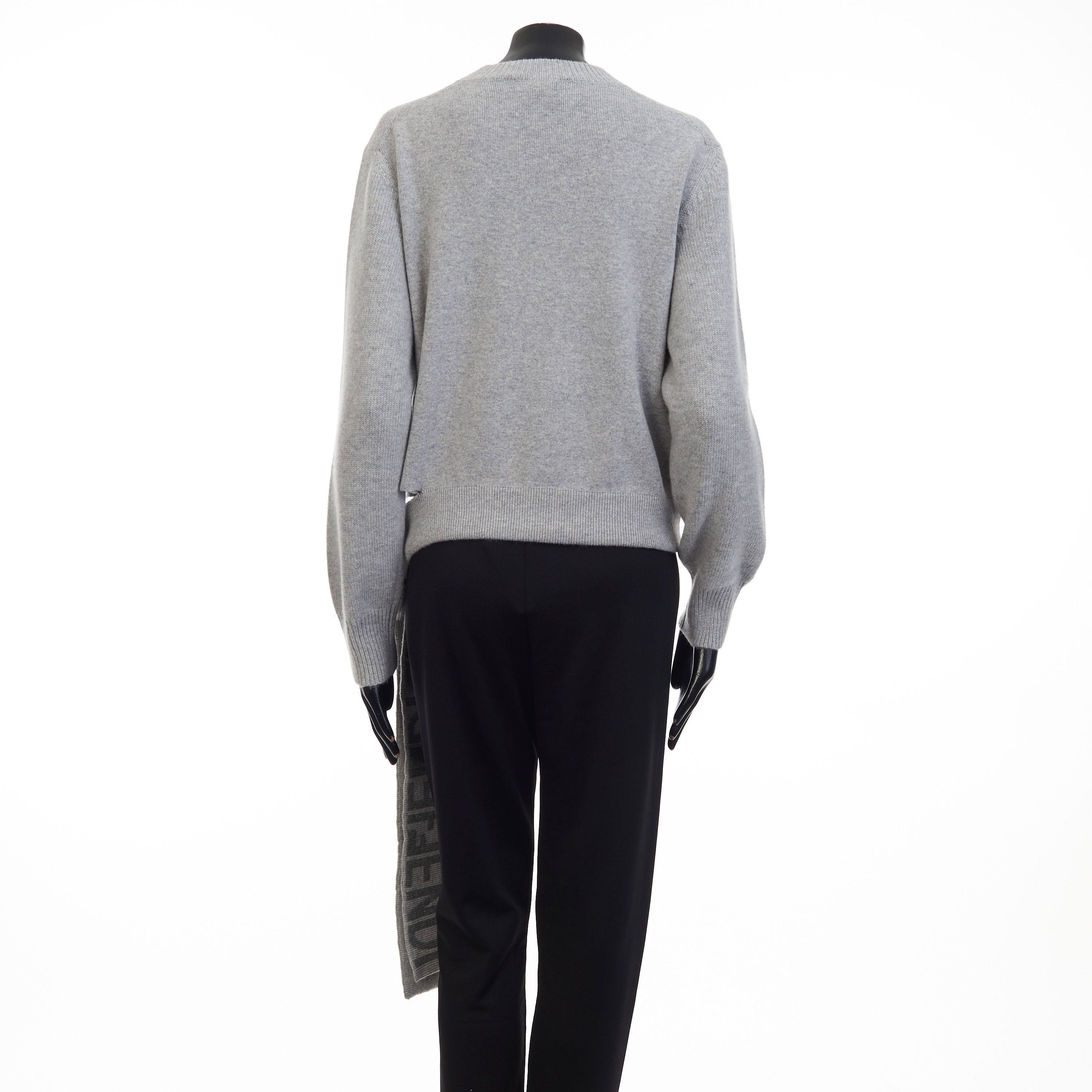 Fendi Grey Cashmere & Wool Sweater - Fendi Mirror Logo Motif Size M / US 6-8 / IT 42-44 - 5 Thumbnail