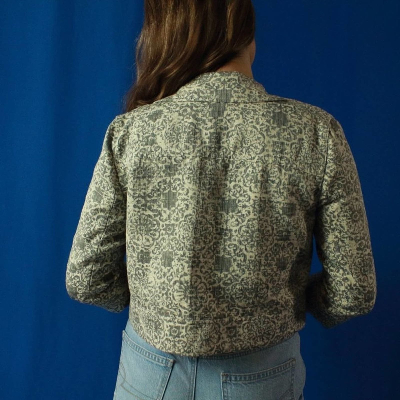 Theory Theory Ecru Brocade Cropped Box Jacket - M Size M / US 6-8 / IT 42-44 - 7 Thumbnail