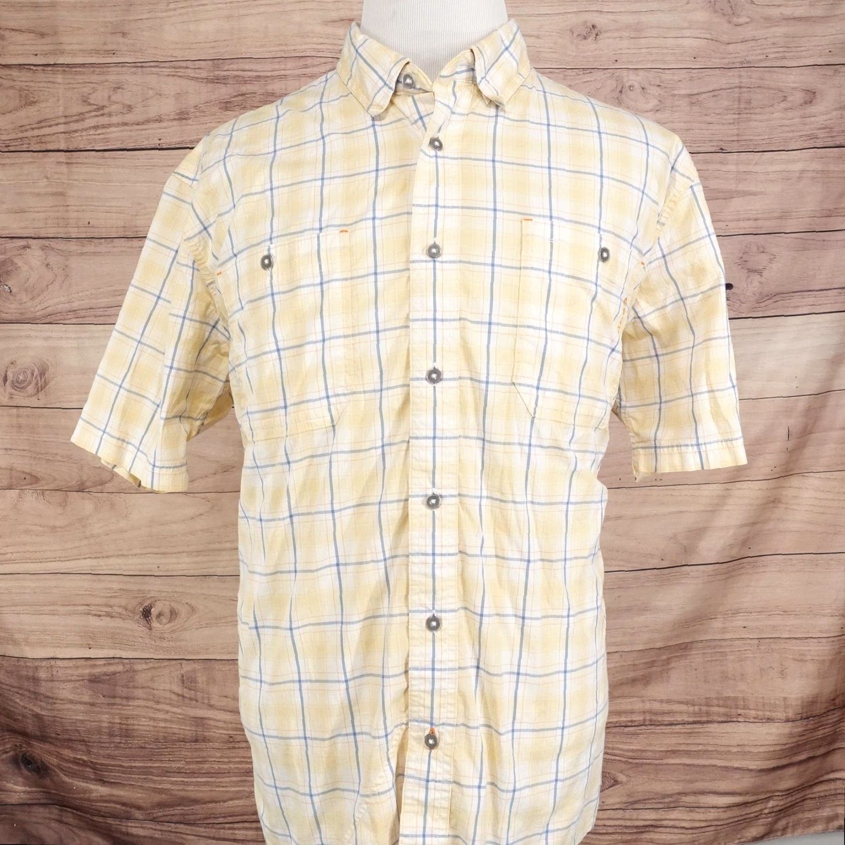 Orvis Orvis Shirt Mens XL Yellow Plaid Active Fit Short Sleeve Button Front Casual Size US XL / EU 56 / 4 - 4 Thumbnail