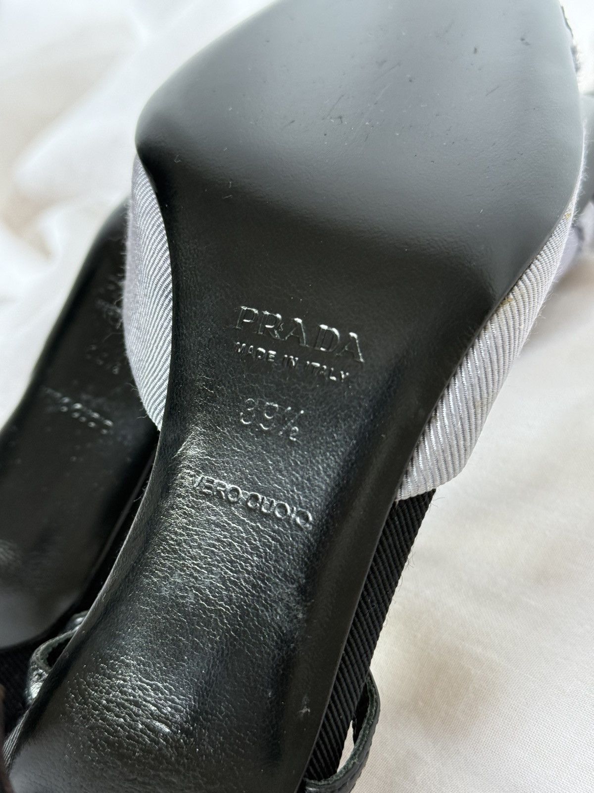 Prada NEW 🚨Prada Vintage Cloth Washed Dyed Black/Blue Mules Size US 8.5 / IT 38.5 - 11 Thumbnail