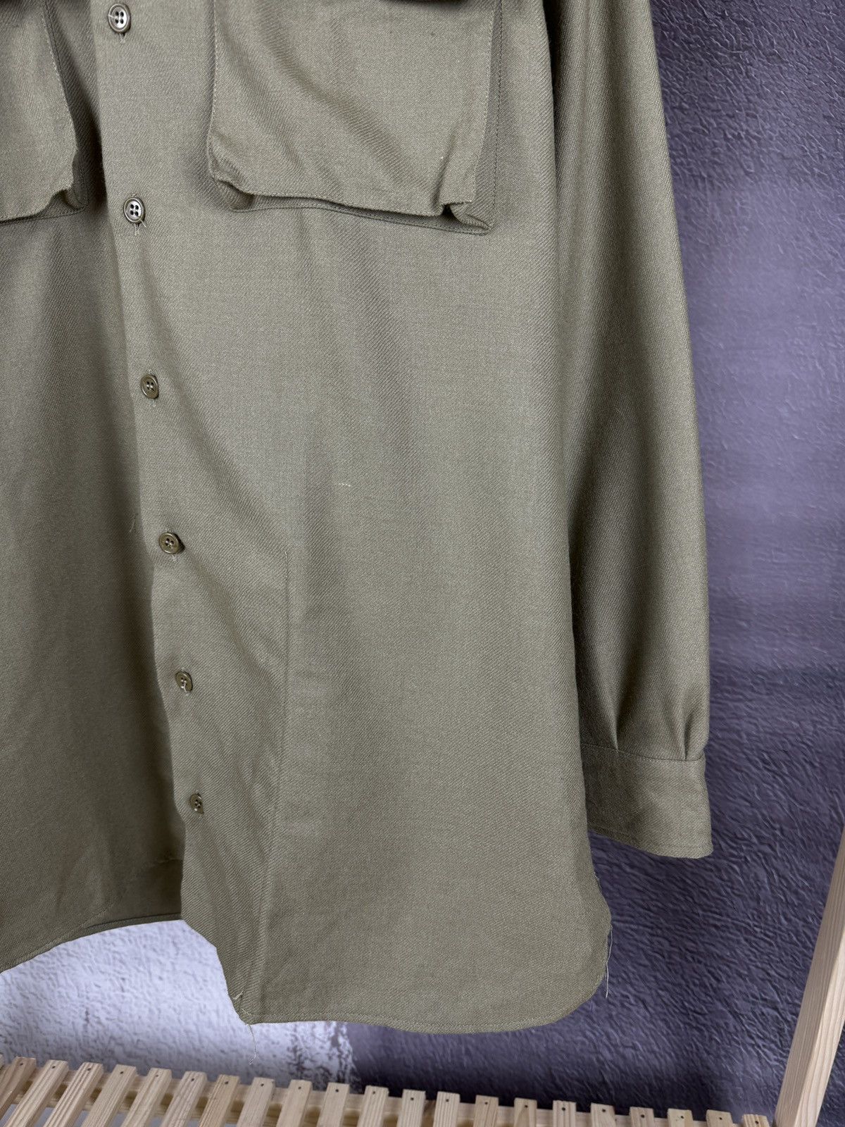 Vintage Vintage 70s Military Utility olive green long sleeve shirt Size US L / EU 52-54 / 3 - 6 Thumbnail