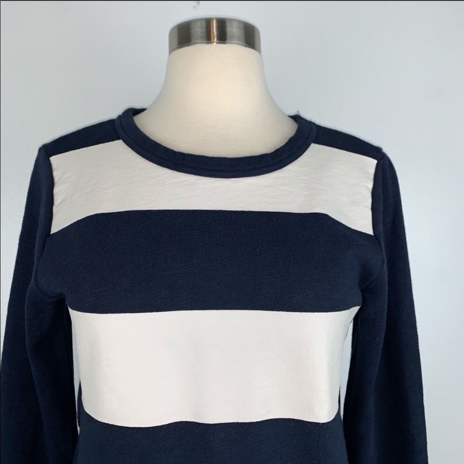 J.Crew J CREW Navy White Nautical Preppy Striped Pullover Sweater Size XS / US 0-2 / IT 36-38 - 4 Thumbnail