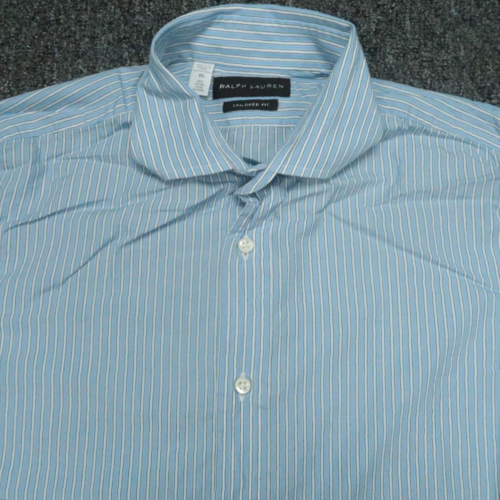 Ralph Lauren Ralph Lauren Black Label Shirt Men Small 15 Blue Striped Tailored Fit Shirt Mens Dress Shirt Size US S / EU 44-46 / 1 - 2 Thumbnail