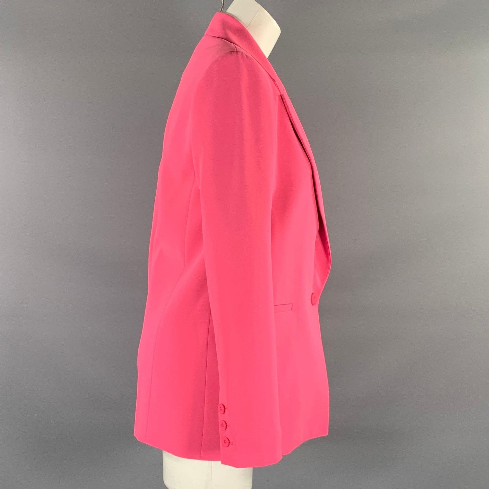 Alice + Olivia ALICE + OLIVIA Size 4 Pink Polyester Peak Lapel Jacket Size S / US 4 / IT 40 - 2 Thumbnail