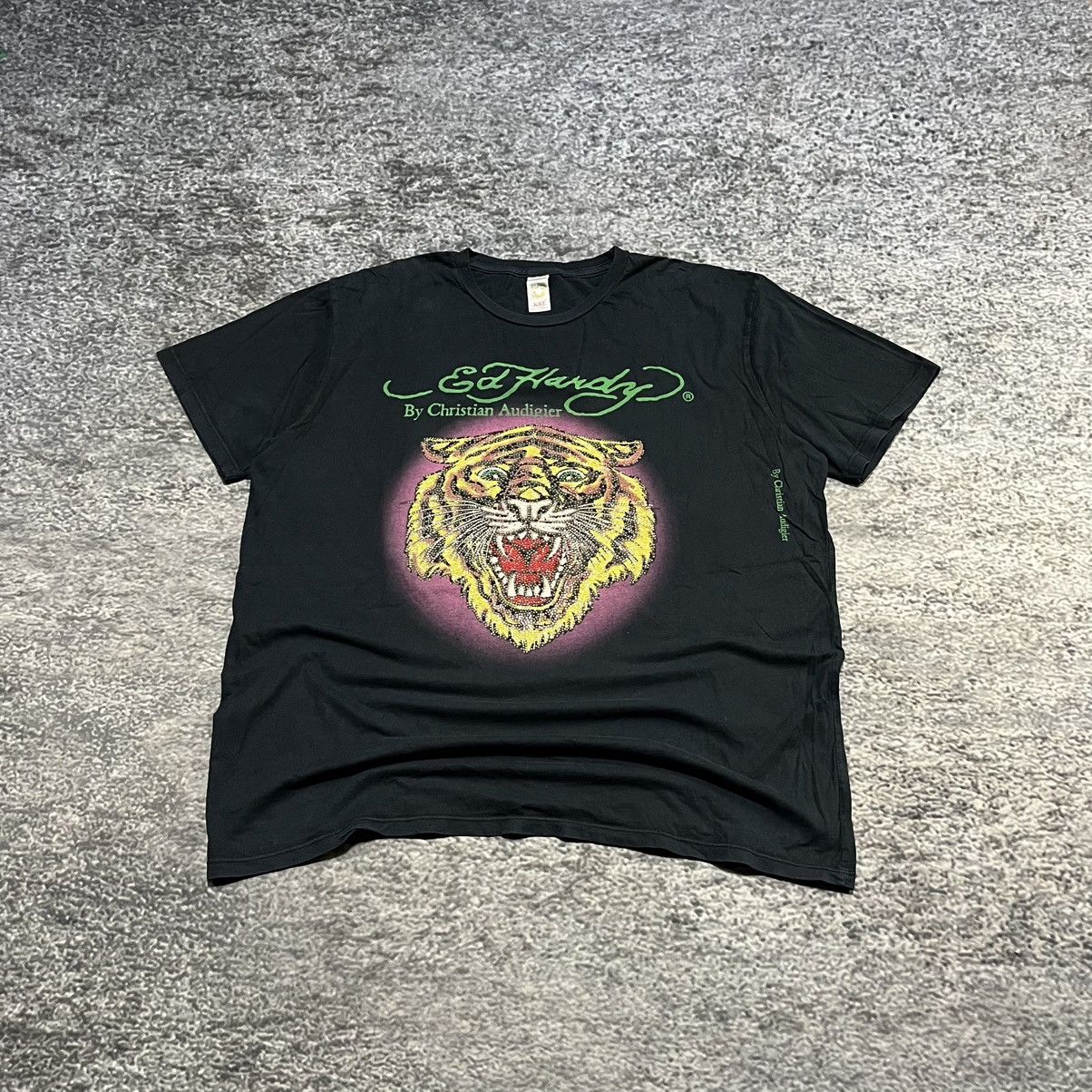 Ed Hardy .Crazy Y2K Ed Hardy By Christian Audigier Tiger T Shirt Size US XXL / EU 58 / 5 - 1 Thumbnail