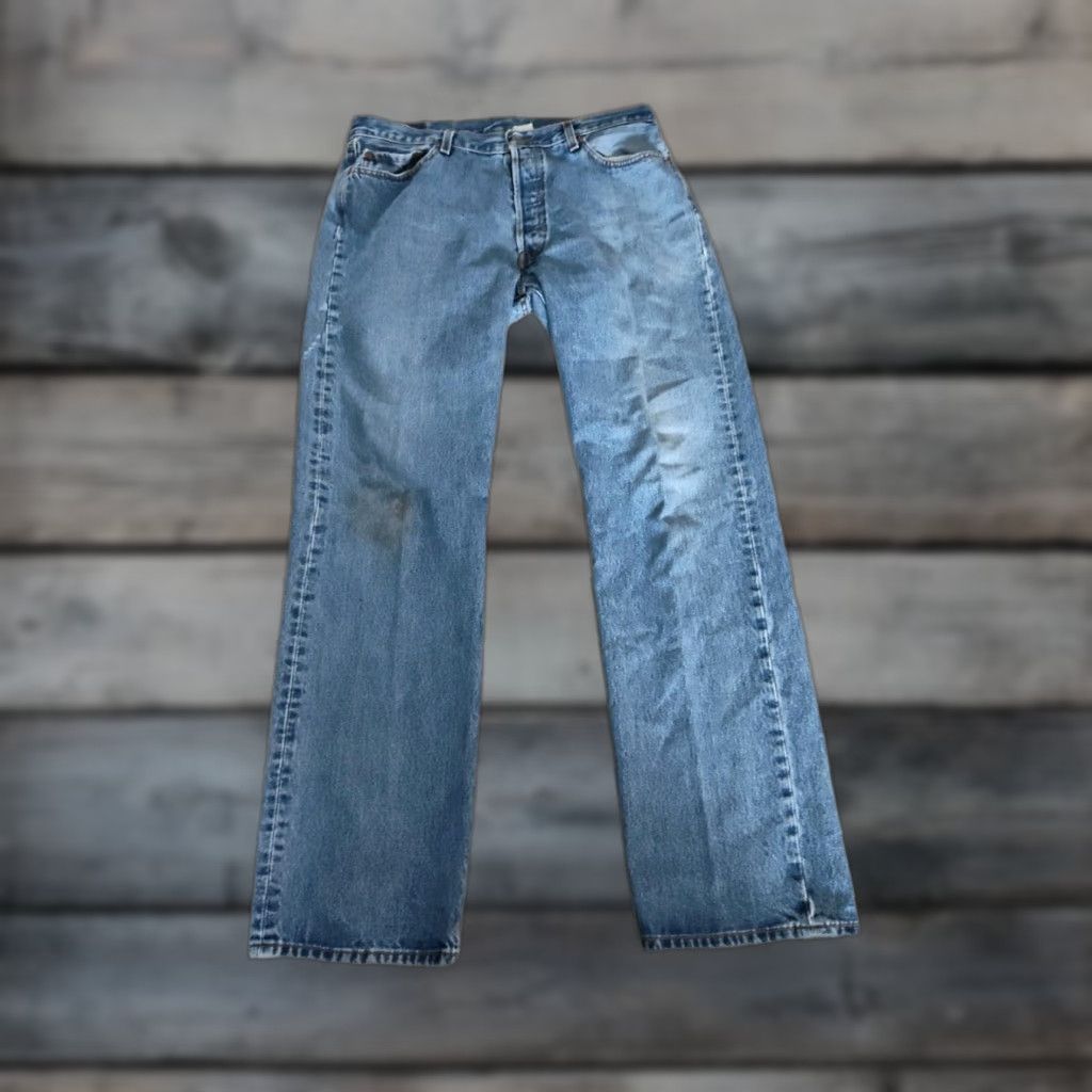 Levi's VINTAGE Levi's 501 Jeans Mens 36x34 Denim Classic Straight Mid-Rise 90s Biker Blue Button Fly Made in Mexico Size US 36 / EU 52 - 1 Thumbnail