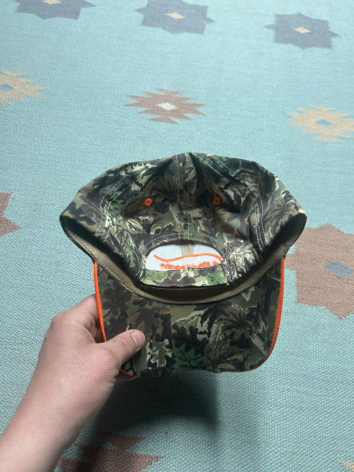 Vintage Bio Oregon strapback hat camo hi vis Orange fish realtree Size ONE SIZE - 4 Thumbnail